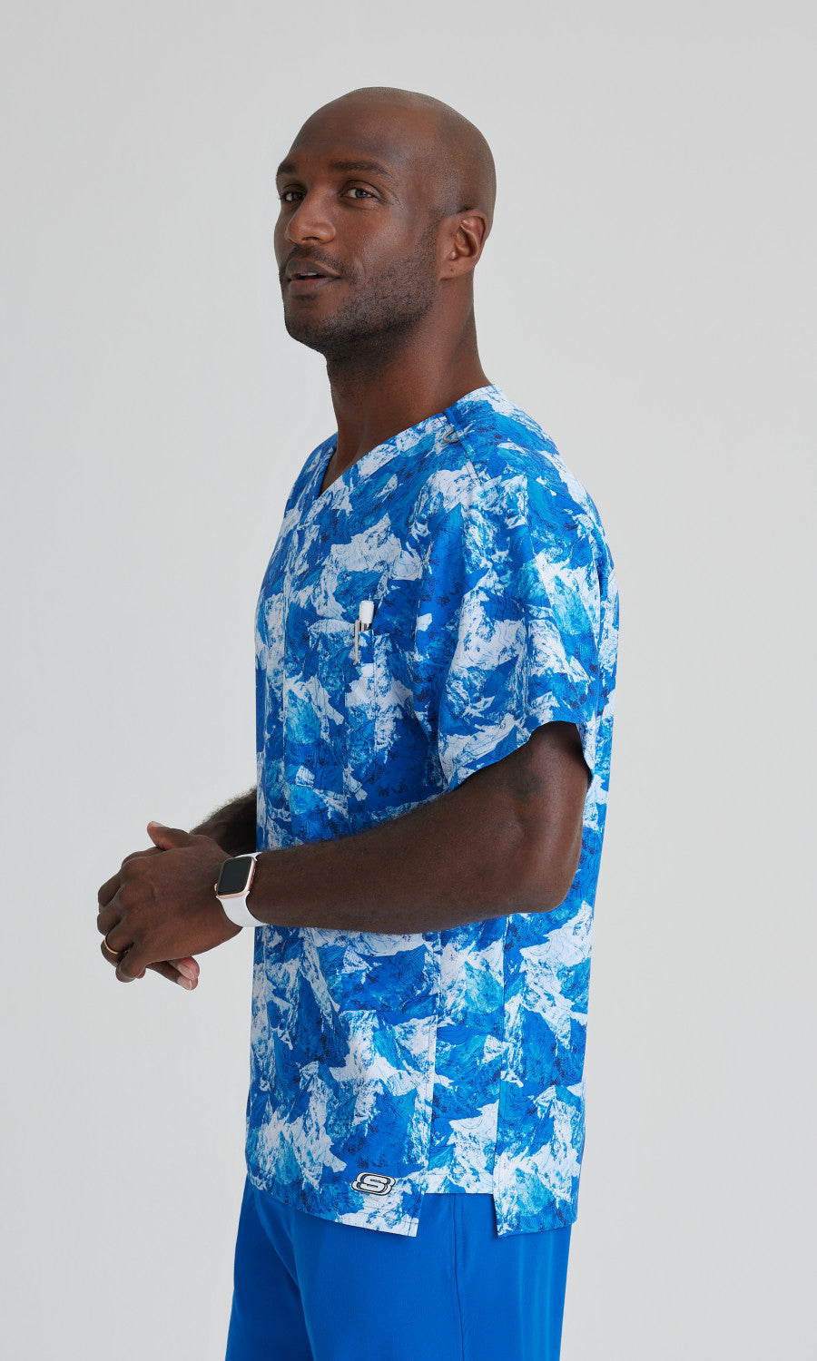 Skechers SKT175 Structure Print Scrub Top Arctic Landscape