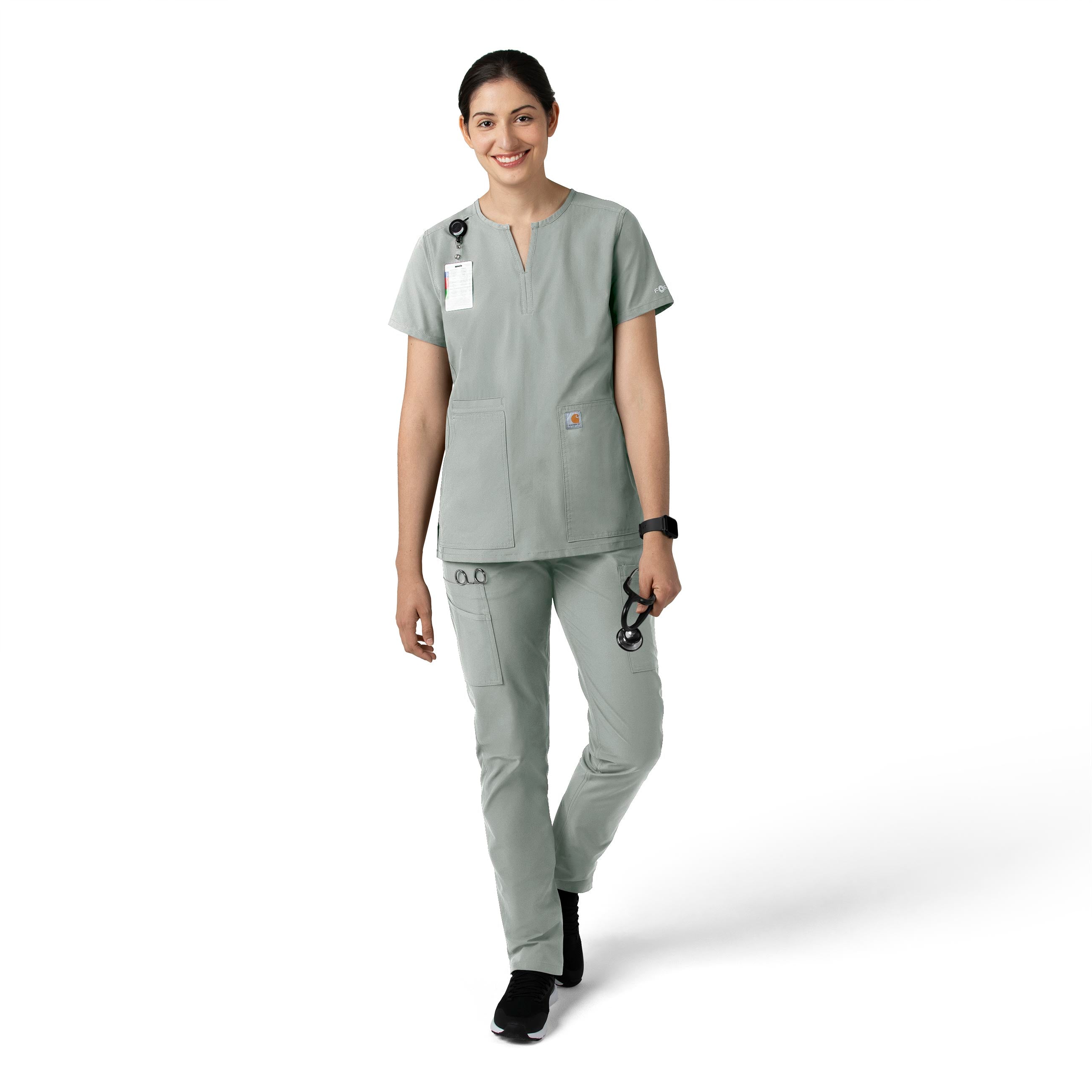 Force Essentials C51213 Straight Leg Scrub Pants Grey