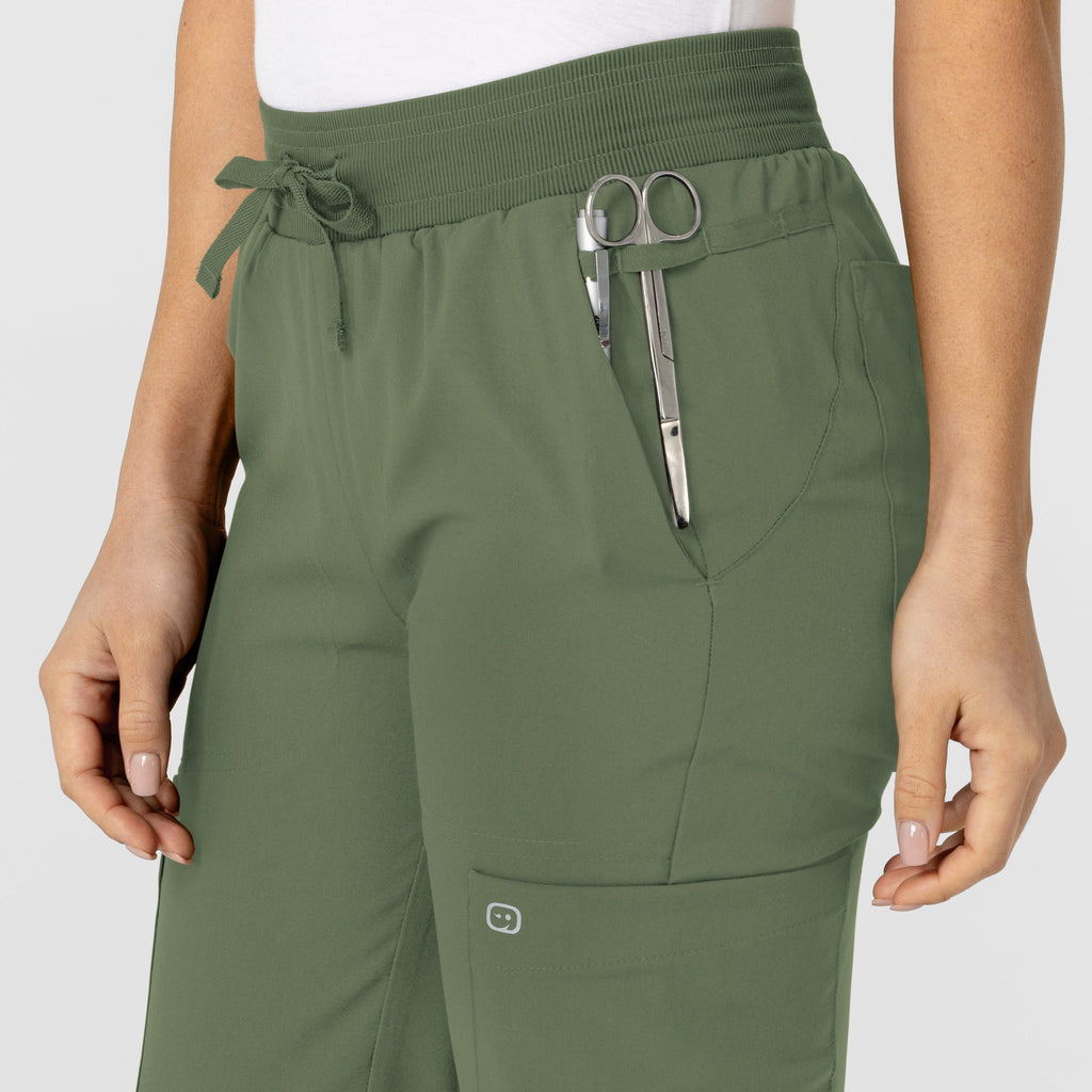 W123 5045 Flex-n-Reach Track Scrub Pants Olive