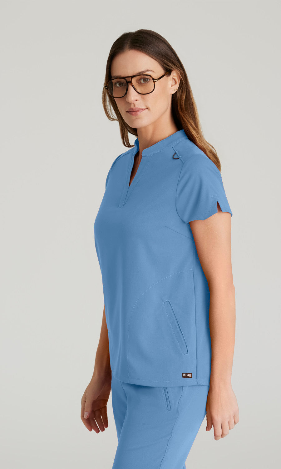 Grey's Anatomy Stretch GRST230 Avery Scrub Top Ciel Blue