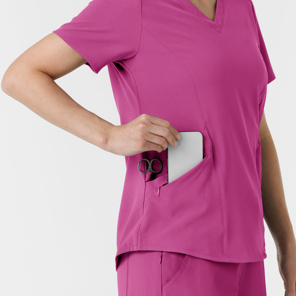 RENEW 6134 V-Neck Scrub Top Raspberry