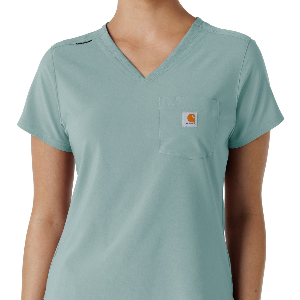 Force Cross-Flex C13410 Tuck-In Scrub Top Summer Blue