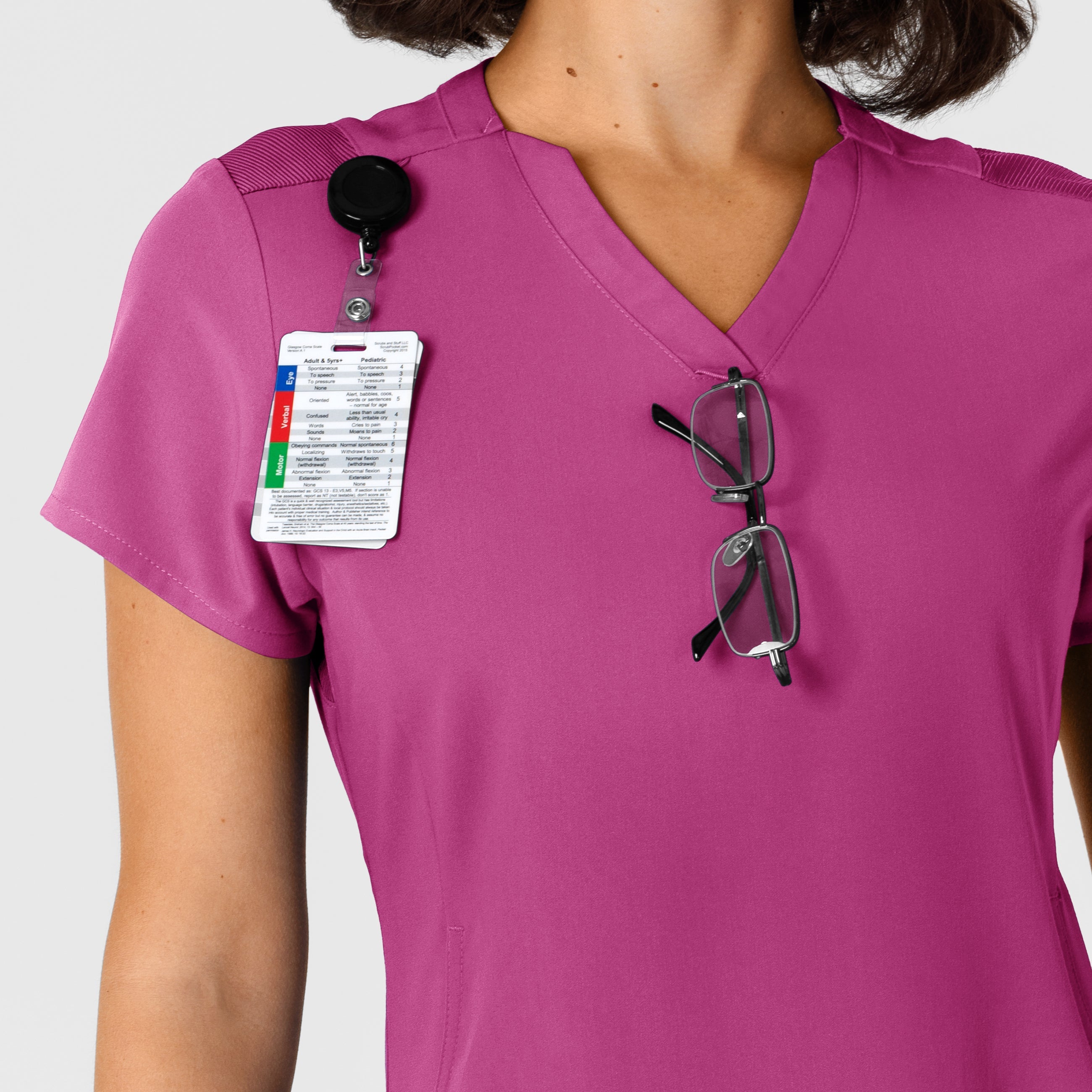 Nova 6432 Flex-n-Reach V-Neck Scrub Top Raspberry