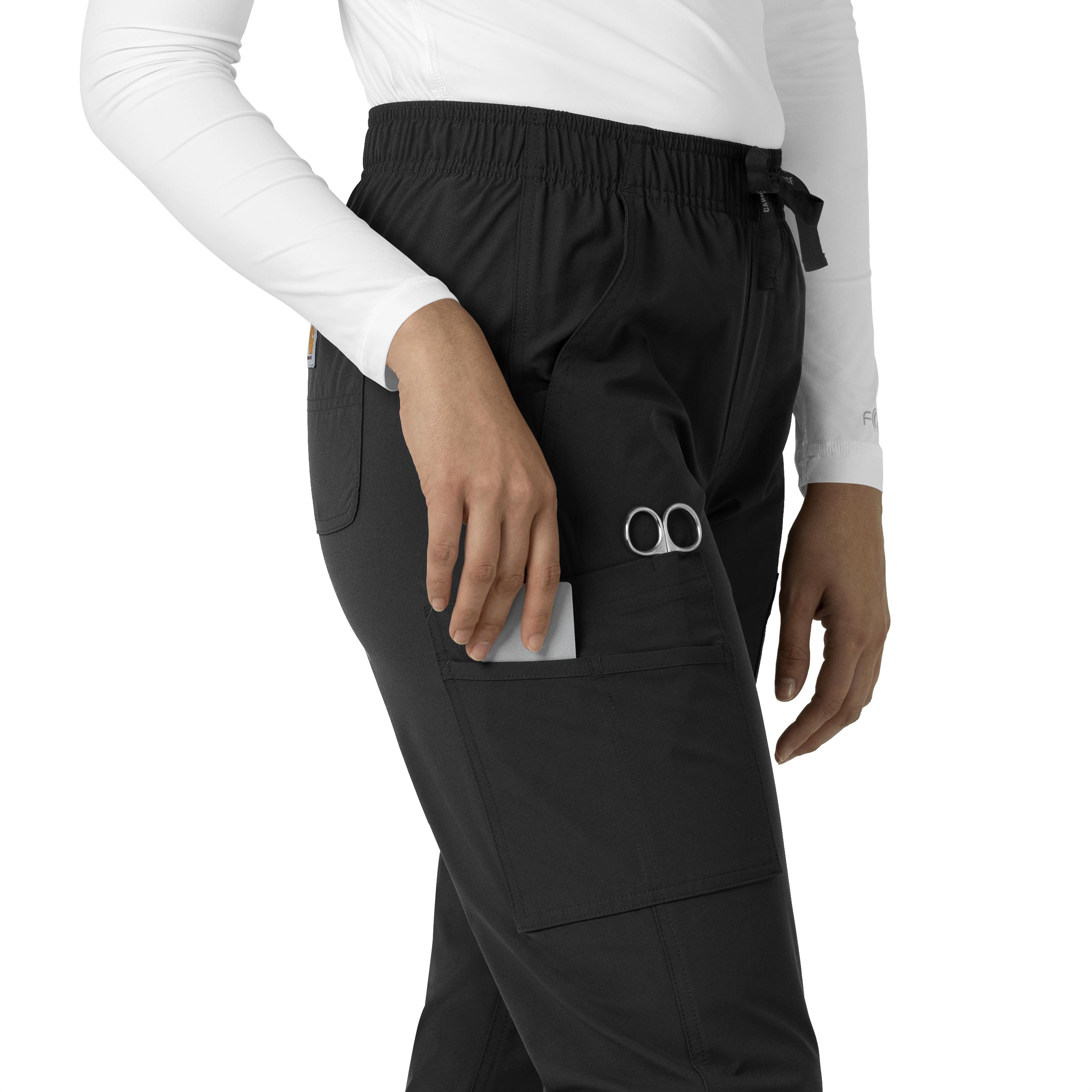 Force Essentials C51213 Straight Leg Scrub Pants Black