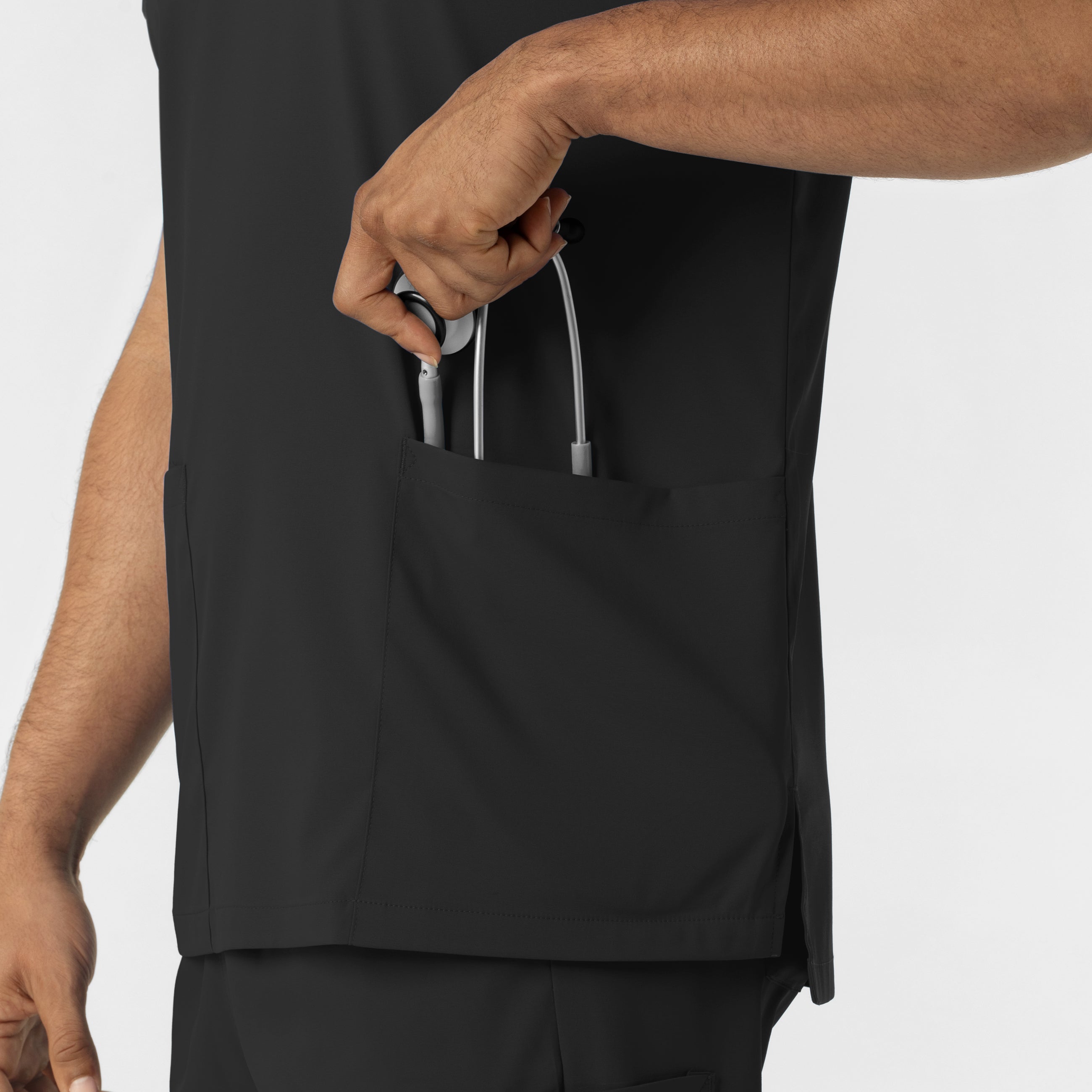 Boundless 6051 Unisex V-Neck Scrub Top Black
