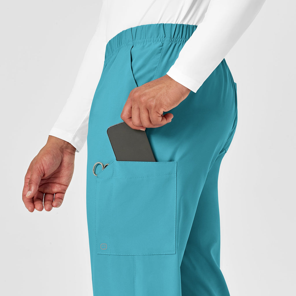 W123 5855 Unisex Multi-Cargo Scrub Pants Teal Blue