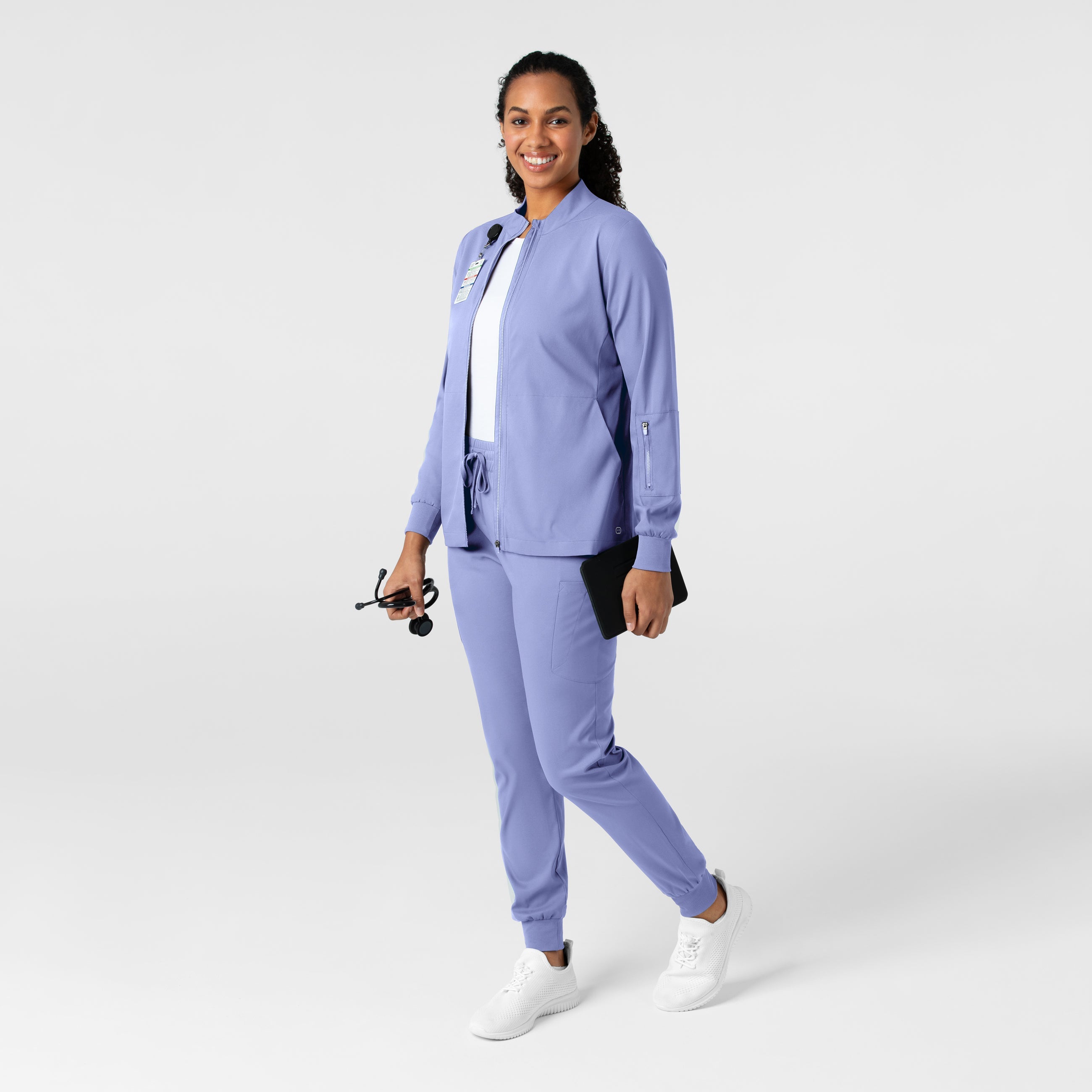Boundless 8151 Warm Up Scrub Jacket Ceil Blue