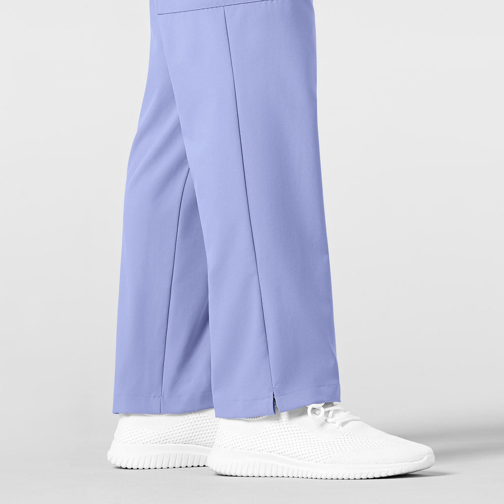 W123 5355 Men's Flat Front Cargo Scrub Pants Ceil Blue