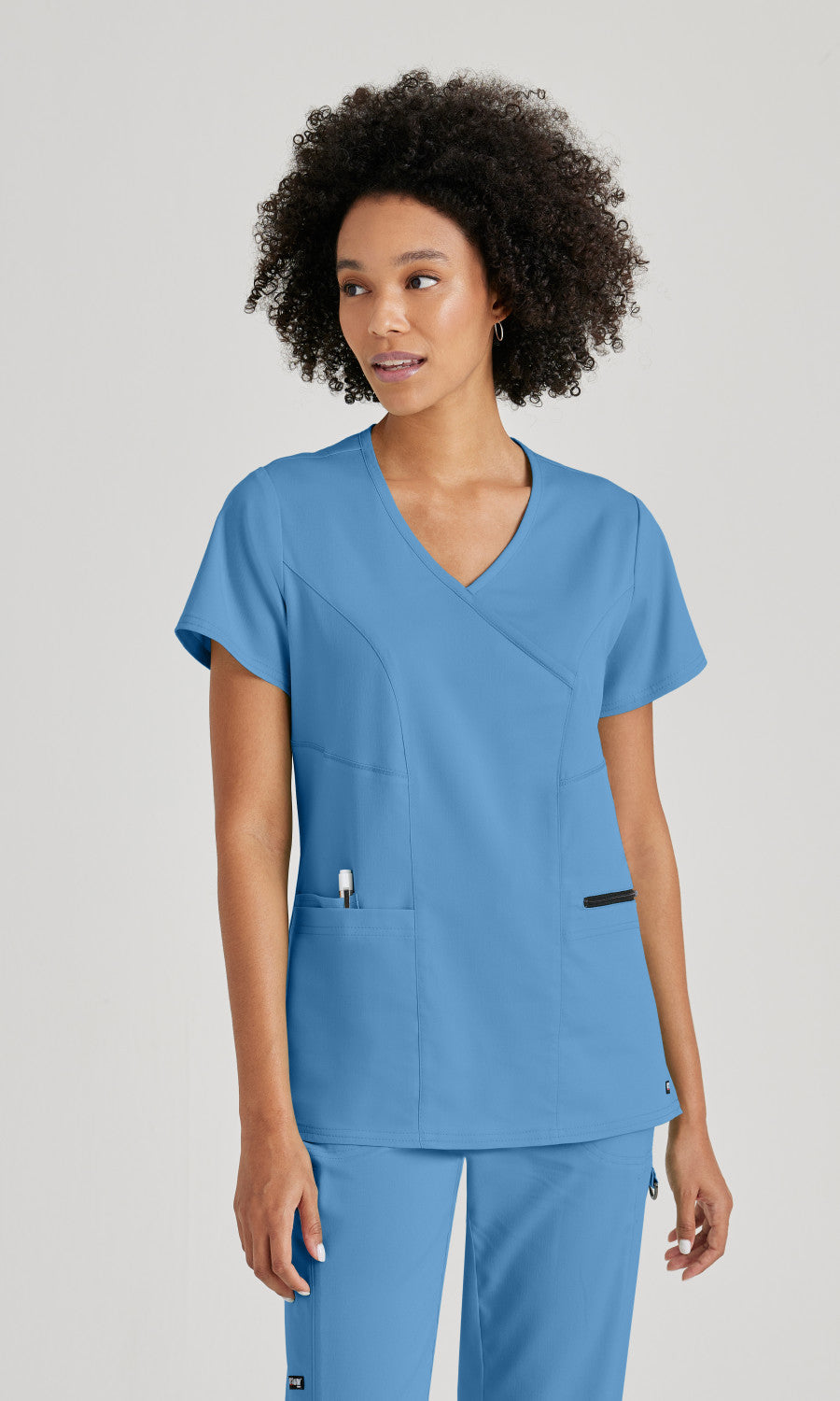 Grey's Anatomy Stretch GRST001 Kim Scrub Top Ciel Blue