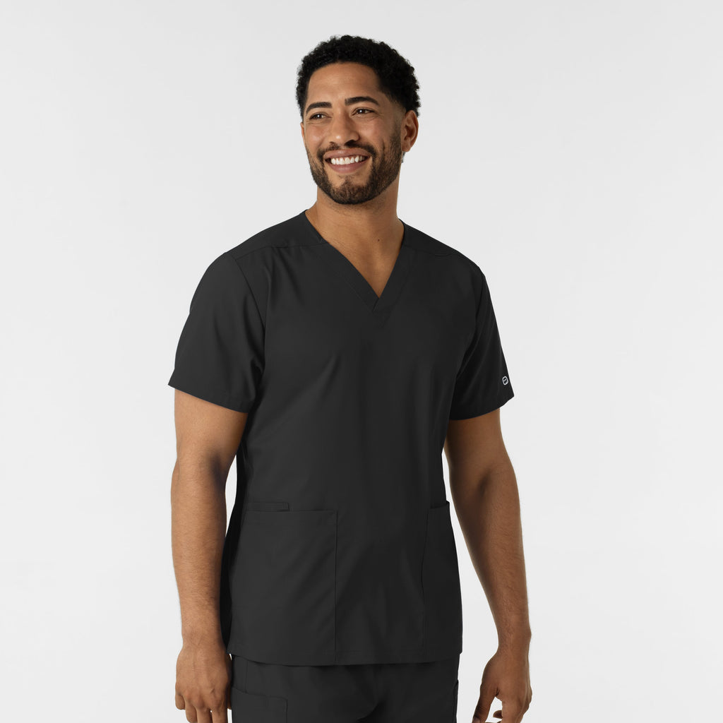 Boundless 6051 Unisex V-Neck Scrub Top Black