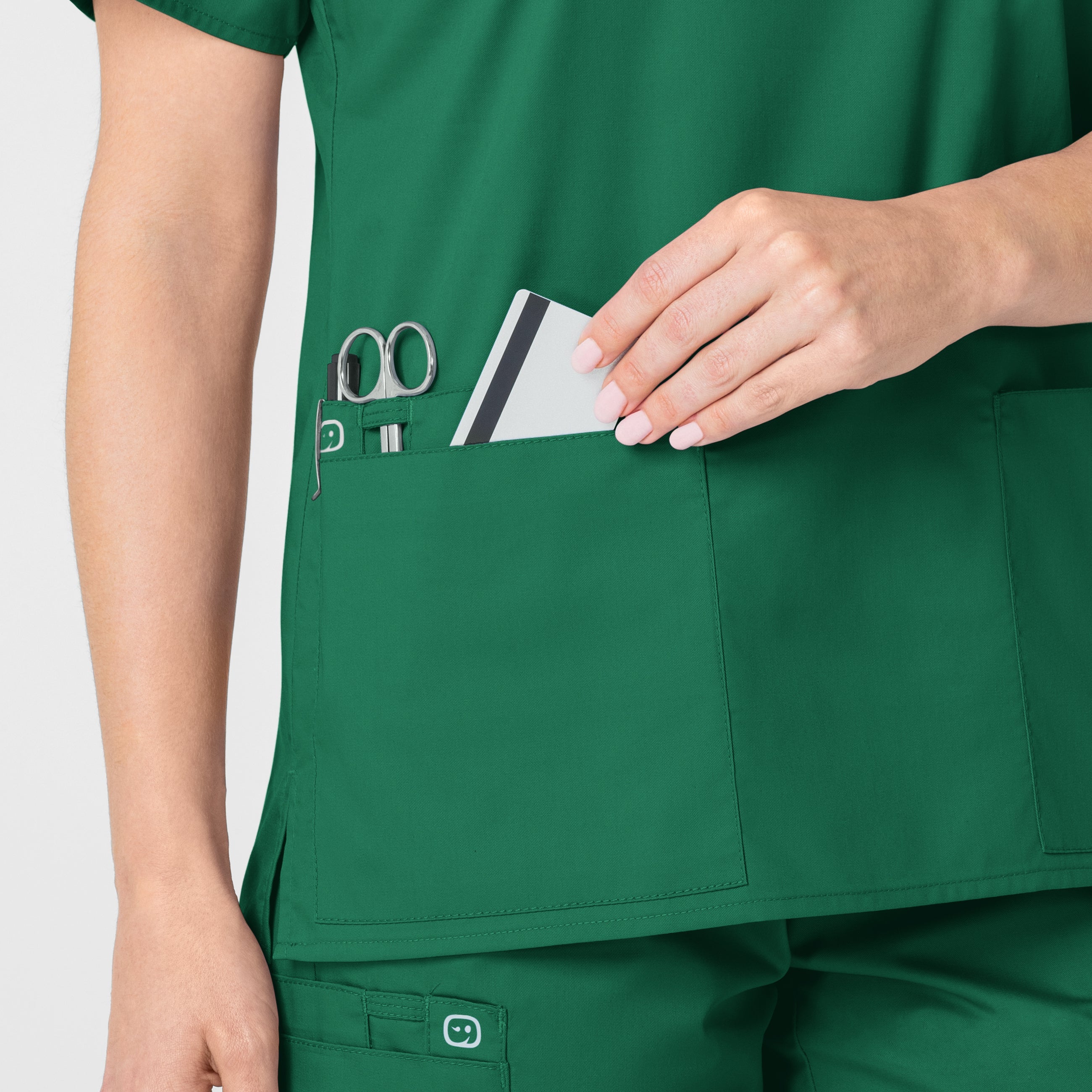 WonderWORK 101 V-Neck Scrub Top Hunter