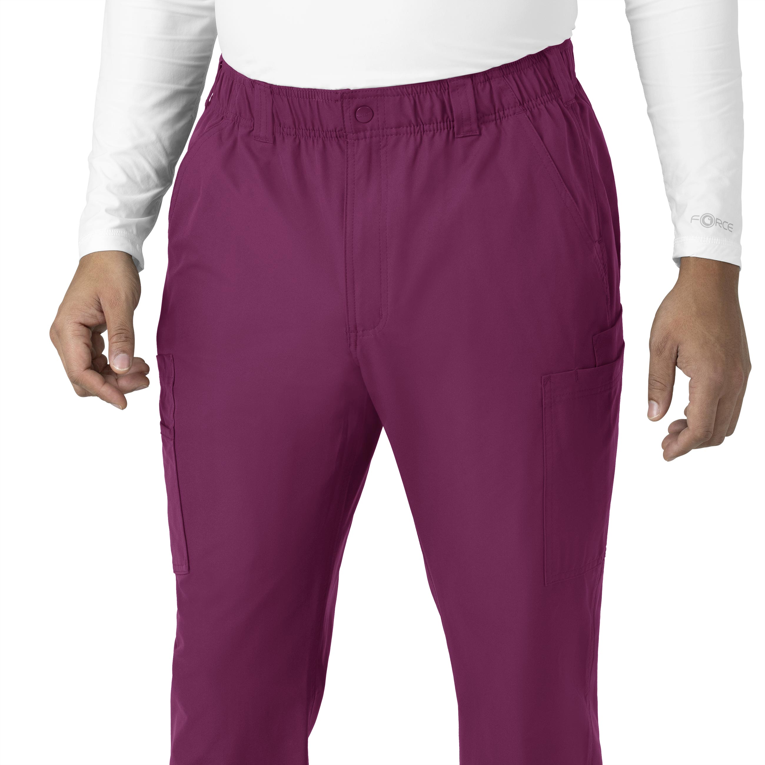 Force Essentials C56113 Men's Straight Leg Cargo Scrub Pants Wine