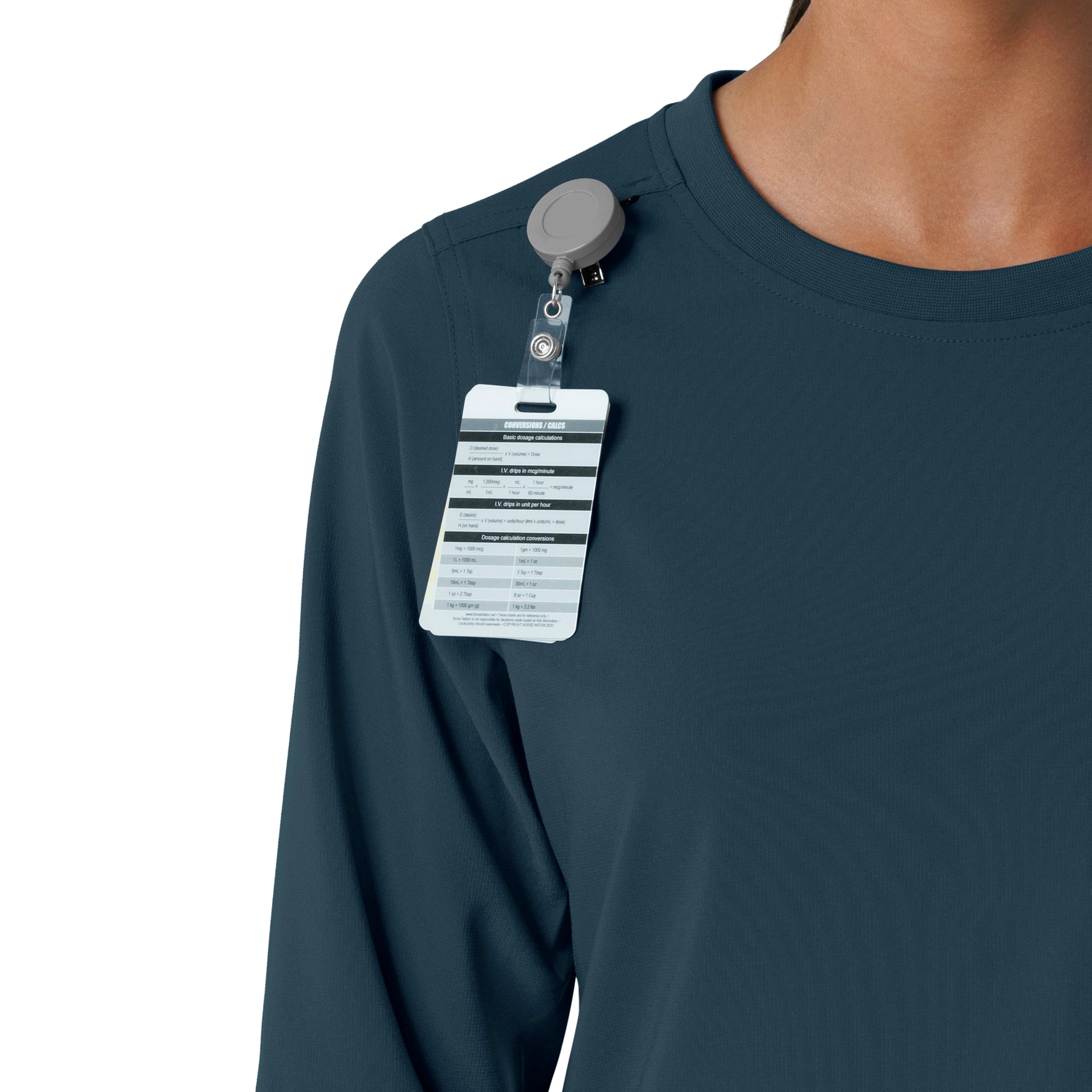 Force Cross-Flex C13610 Women's Crew Neck Long Sleeve Scrub Top Navy