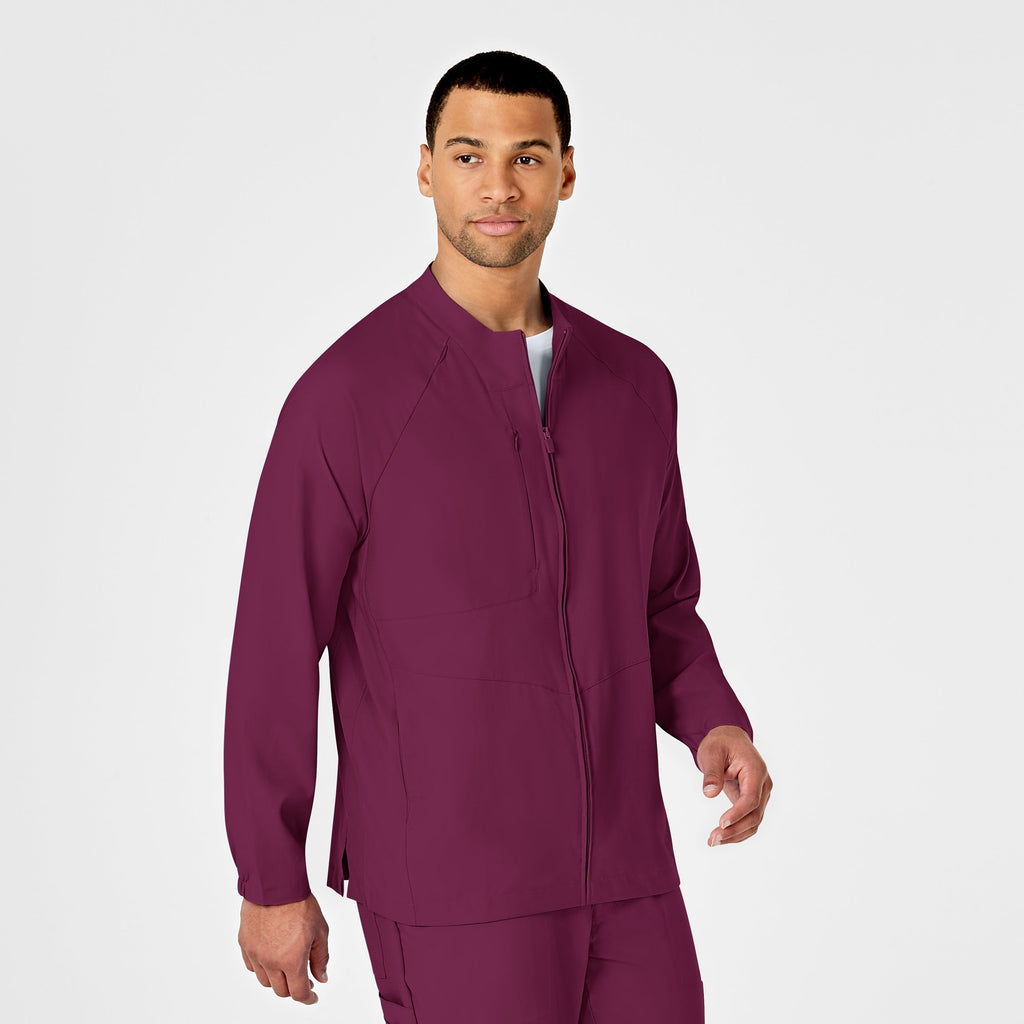 W123 8355 Men's Zip Front Warm Up Jacket Wine