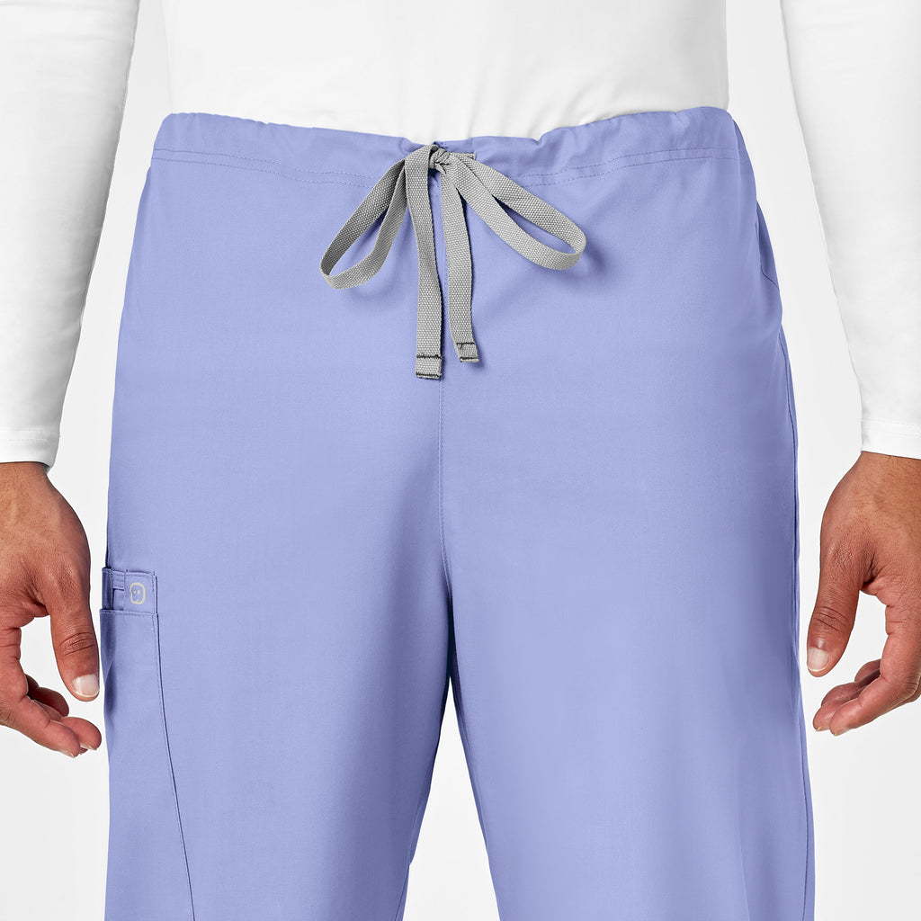 WonderWORK 500 Unisex Drawstring Cargo Scrub Pants Ceil Blue