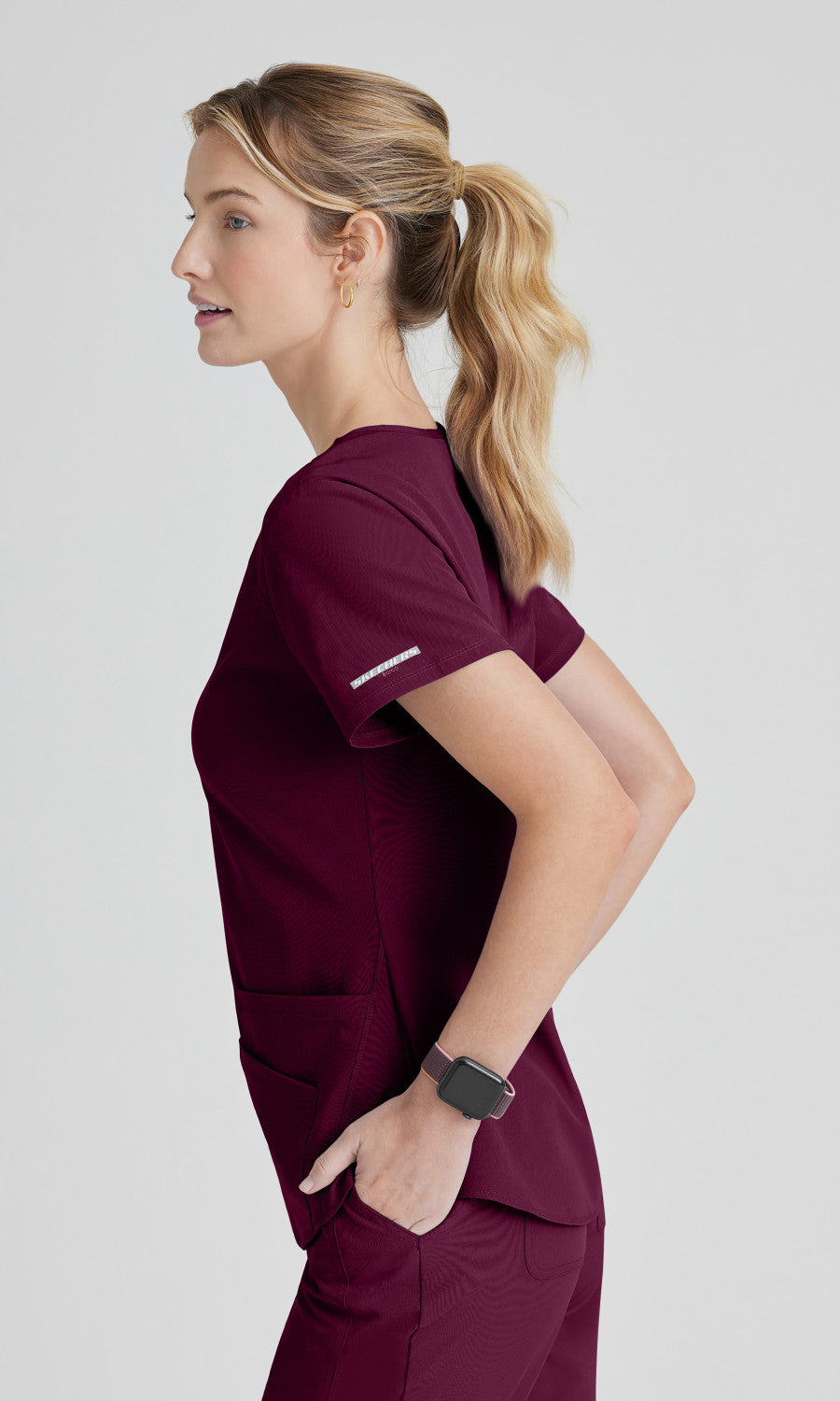 Skechers SK101 Breeze Scrub Top Wine