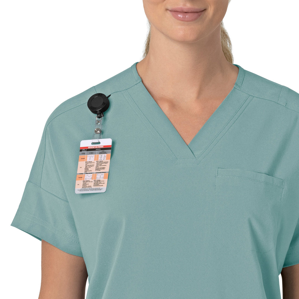 Force Cross-Flex C13110 Oversized V-Neck Scrub Top Summer Blue