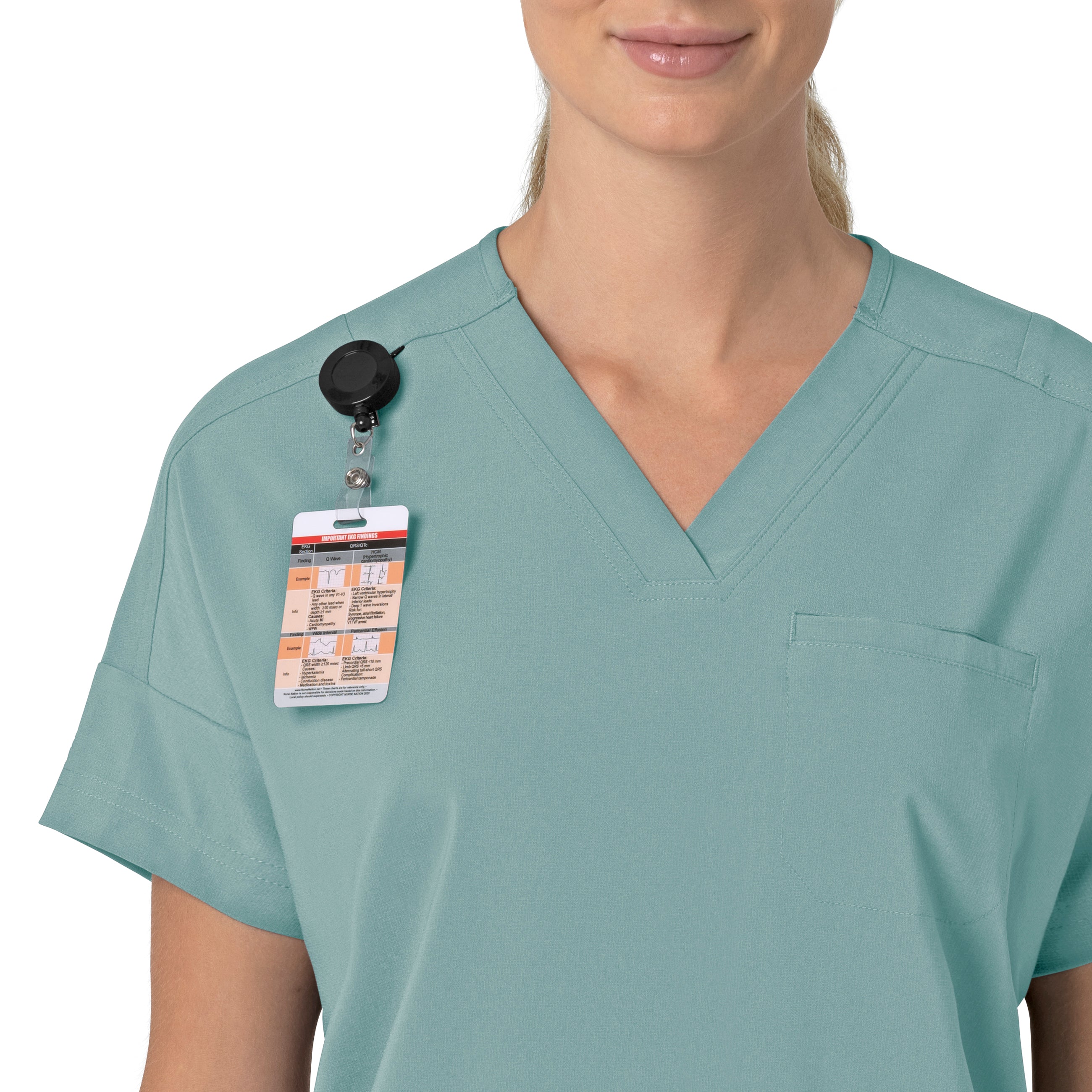 Force Cross-Flex C13110 Oversized V-Neck Scrub Top Summer Blue