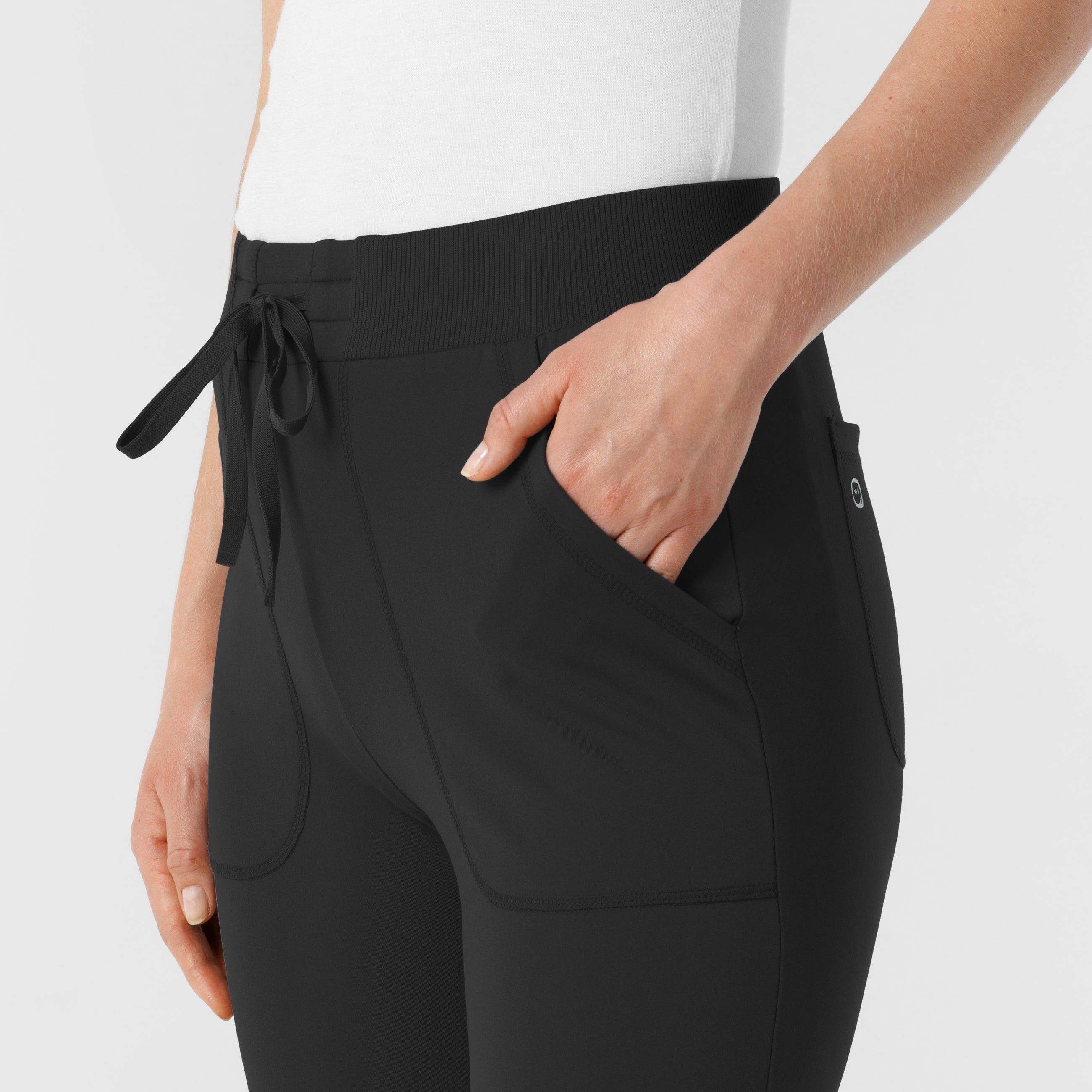 RENEW 5259 Knit Track Scrub Pants Black