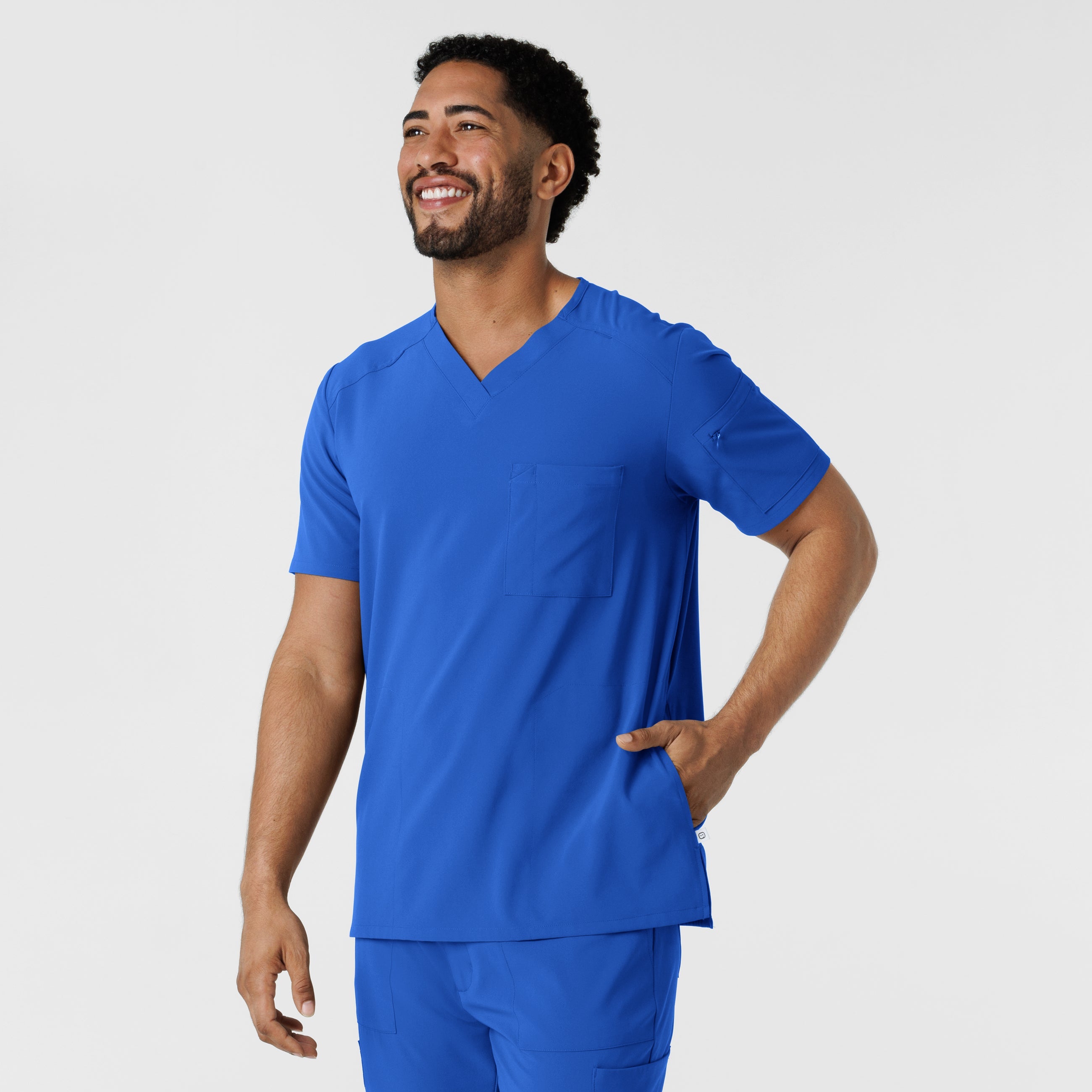 RENEW 6834 Men's V-Neck 5 Pocket Scrub Top Royal