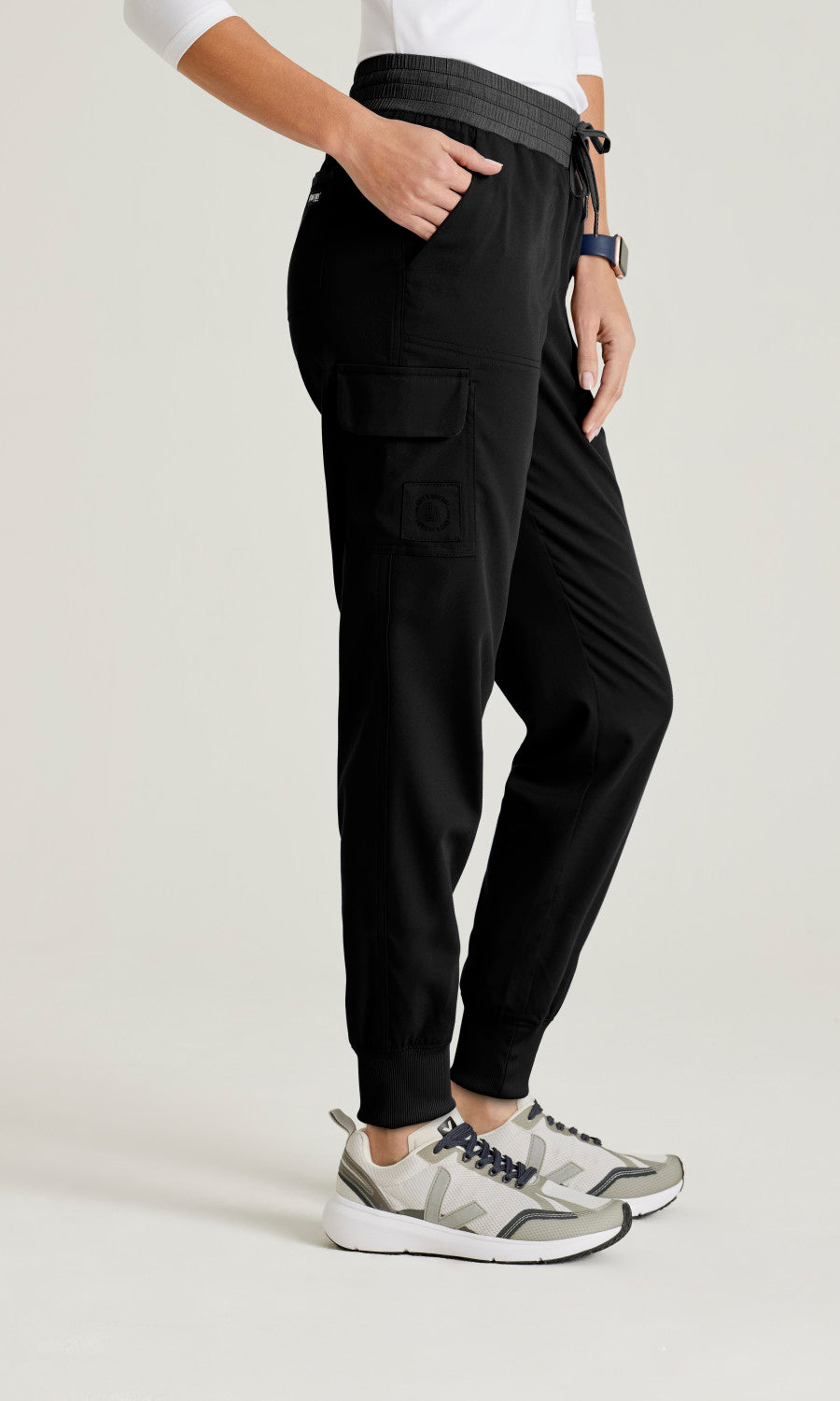 Grey's Anatomy Spandex Stretch GRSP639 Amelia Scrub Pants Black