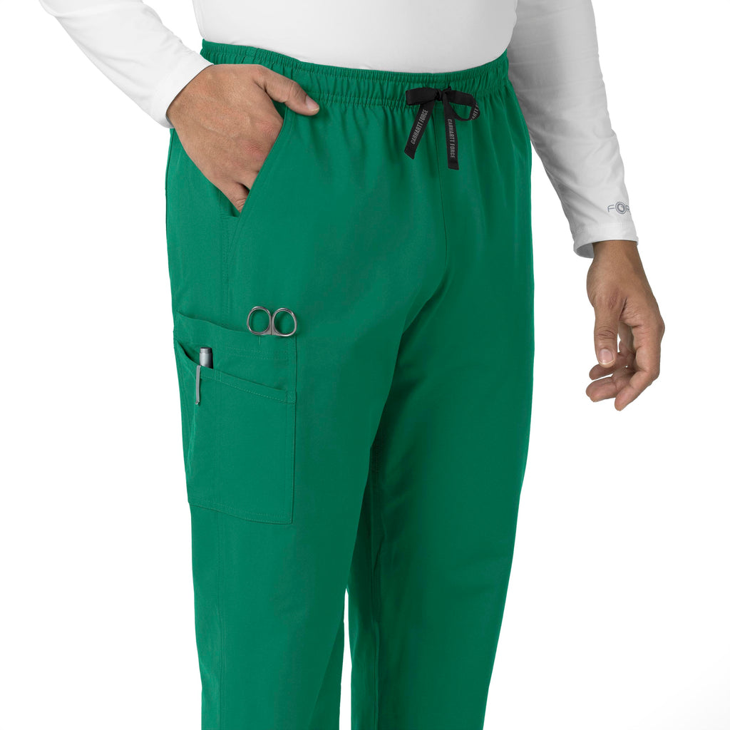 Force Essentials C55013 Unisex Elastic Waist Cargo Scrub Pants Hunter
