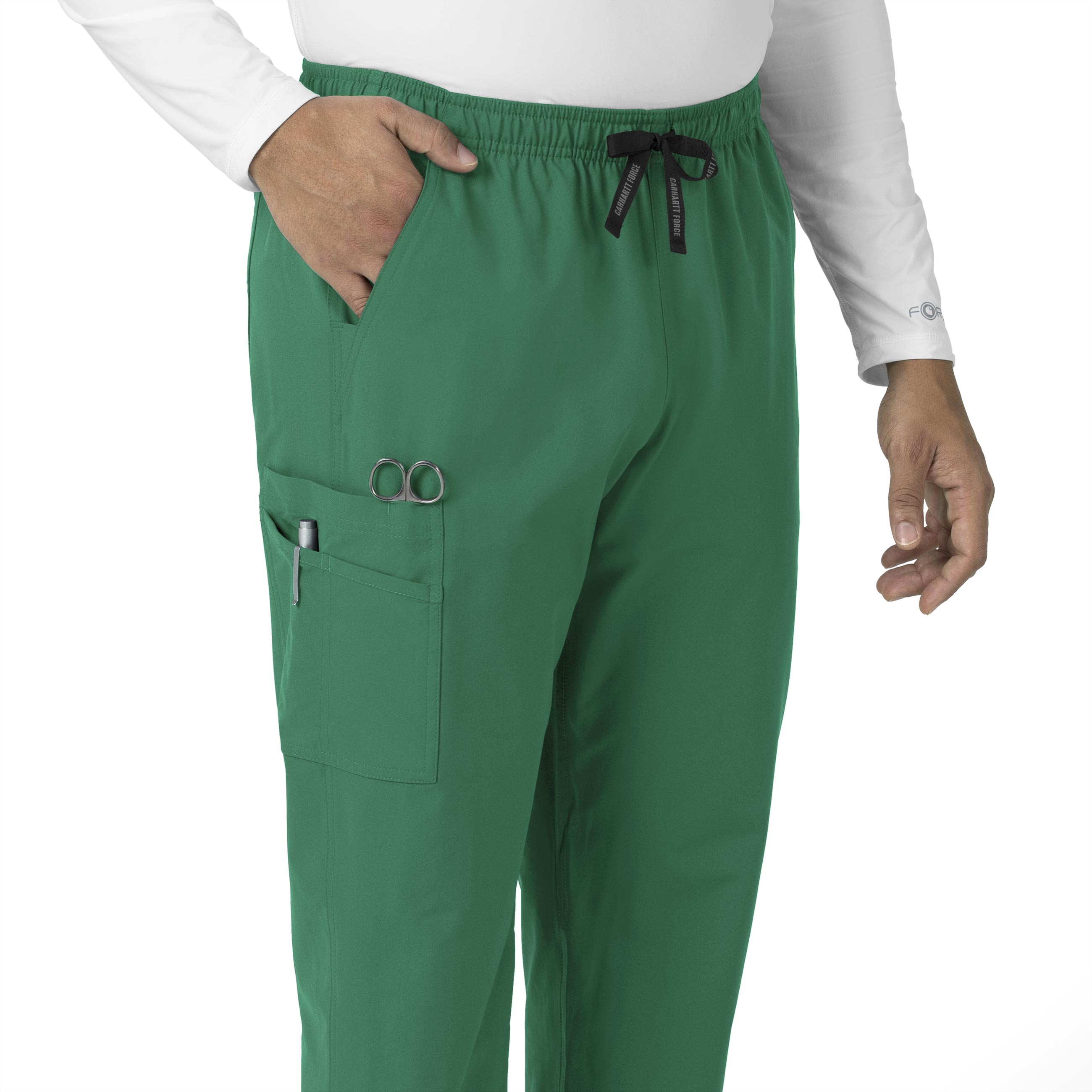 Force Essentials C55013 Unisex Elastic Waist Cargo Scrub Pants Hunter