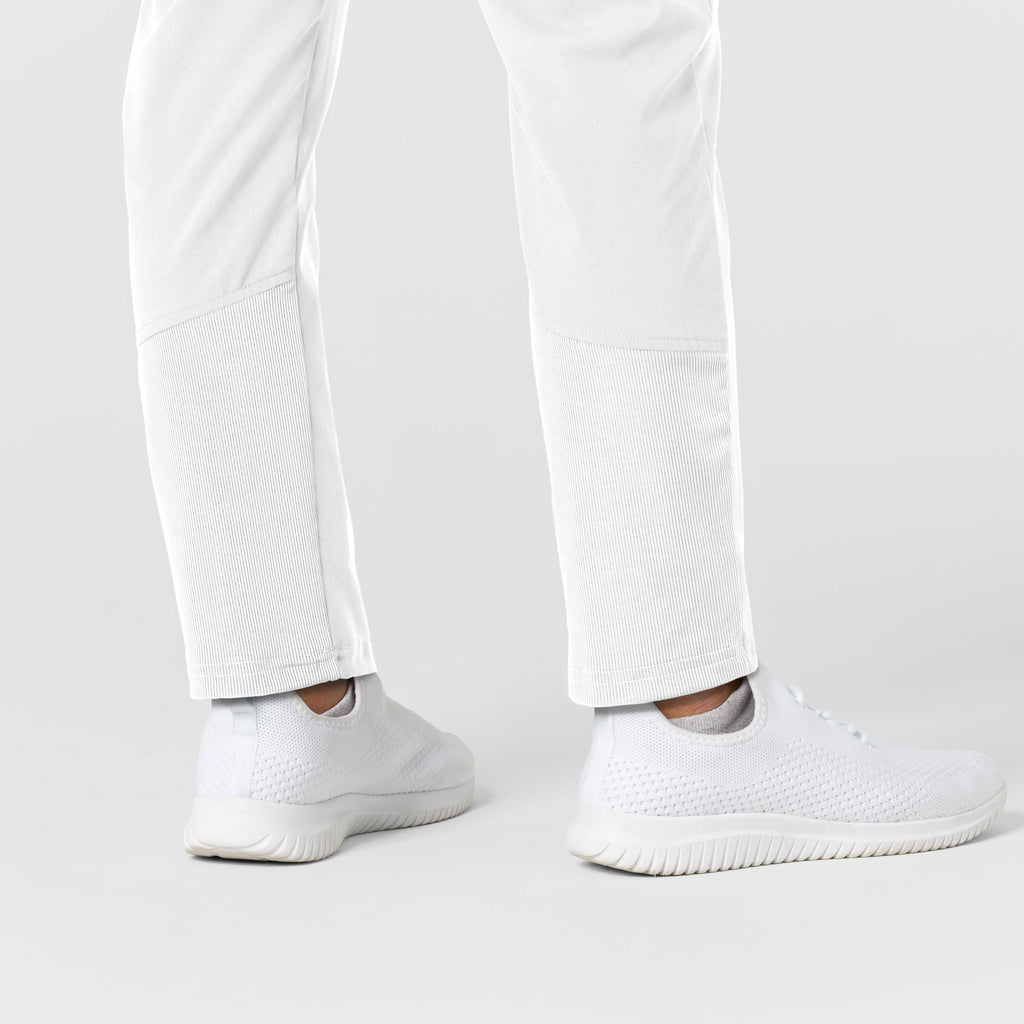 W123 5045 Flex-n-Reach Track Scrub Pants White