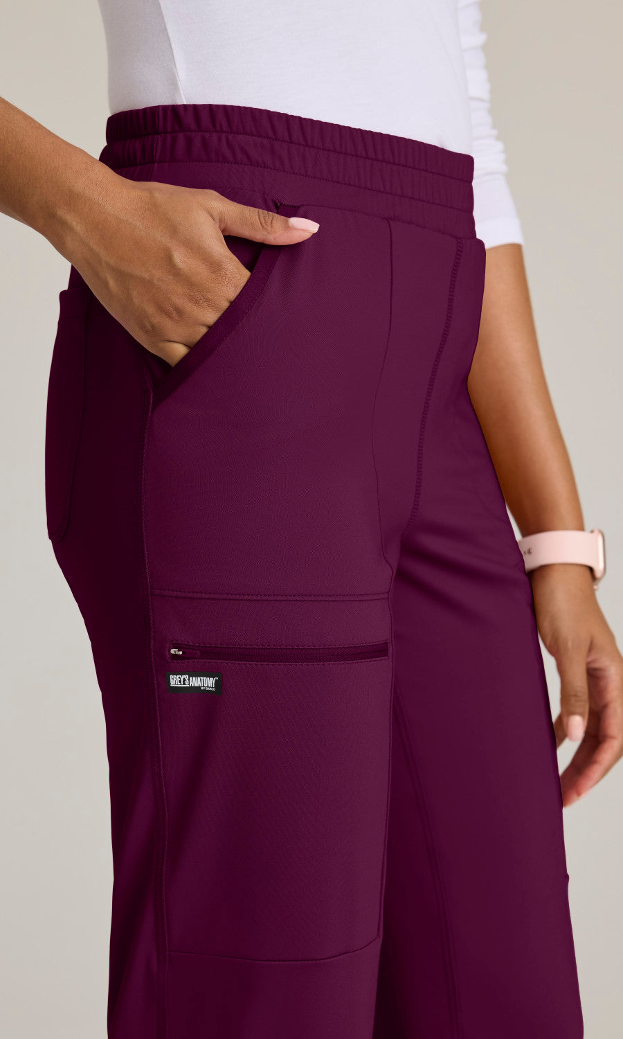 Grey's Anatomy Knits GRSP685 Momentum Knit Scrub Pants Wine