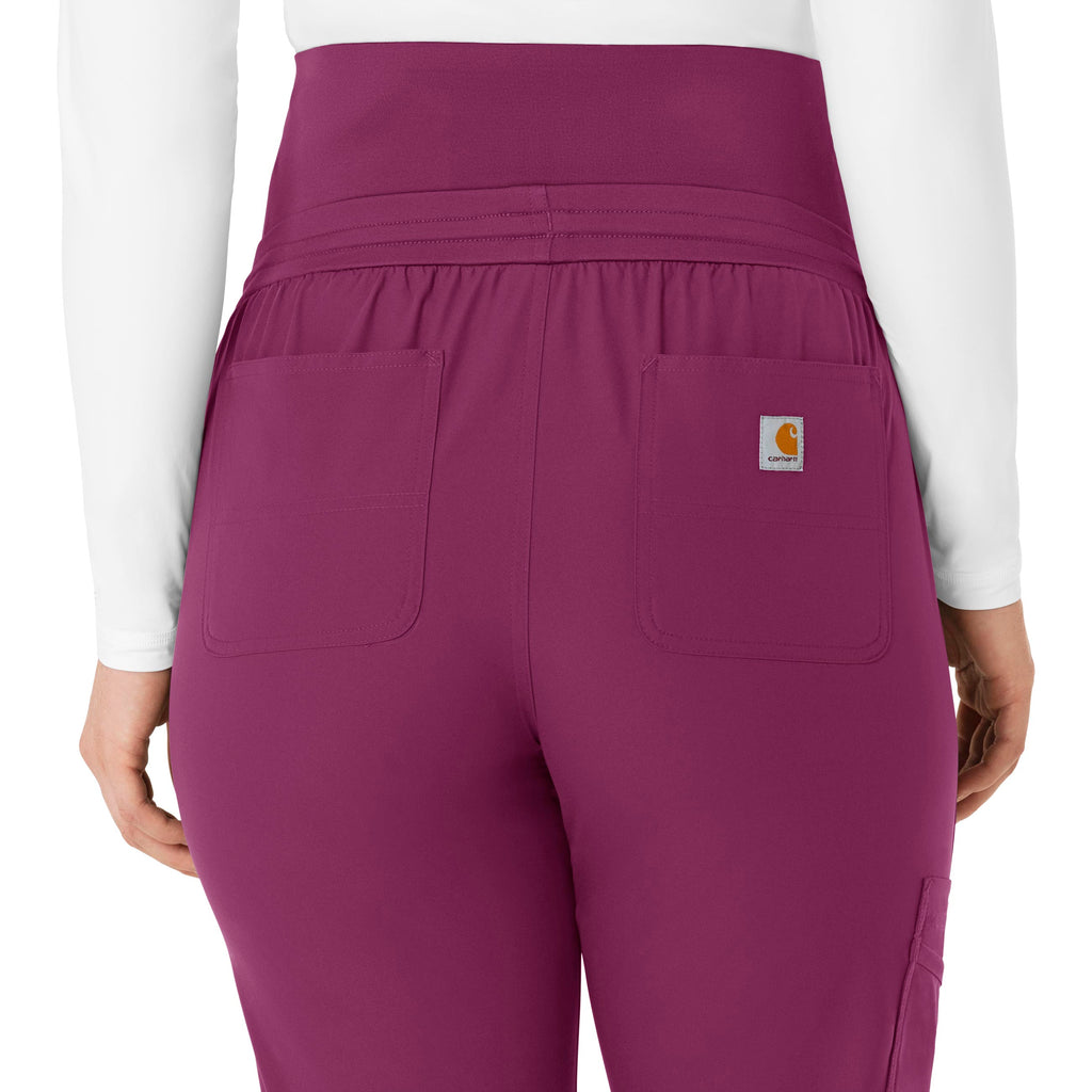 Force Essentials C54113 Maternity Jogger Scrub Pants Wine