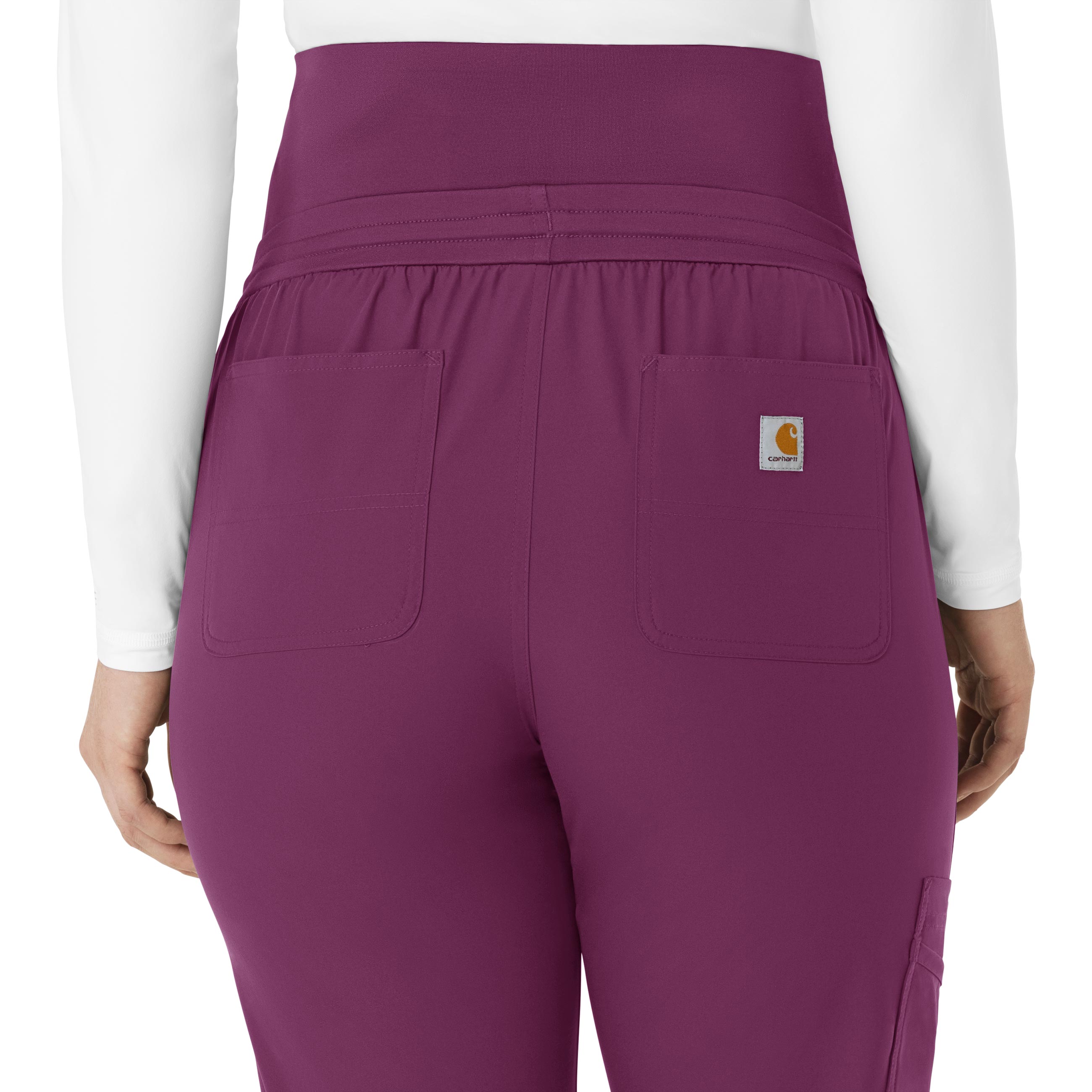 Force Essentials C54113 Maternity Jogger Scrub Pants Wine