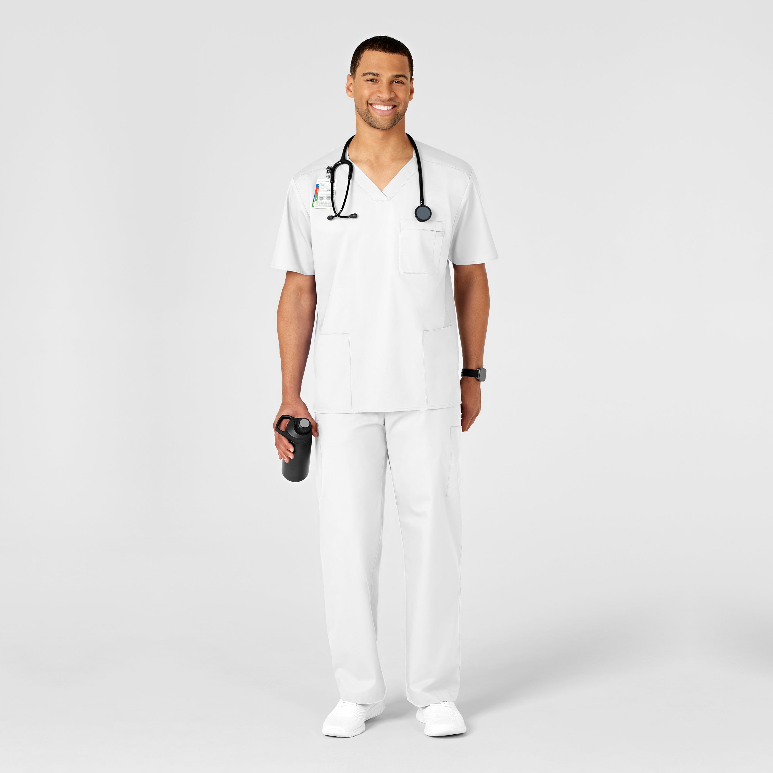 WonderWORK 503 Men's Cargo Scrub Pants White