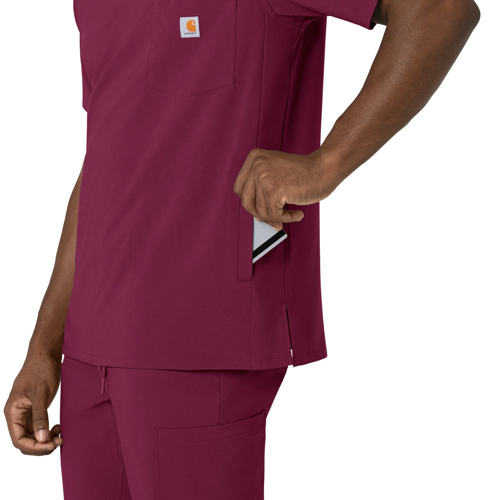 Force Cross-Flex C16410 Men's V-Neck Scrub Top Wine