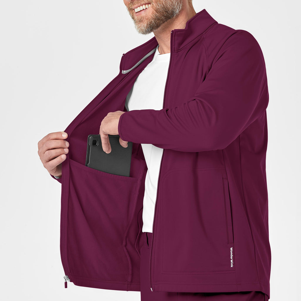 Layers 8309 Men's Fleece Full Zip Jacket Wine