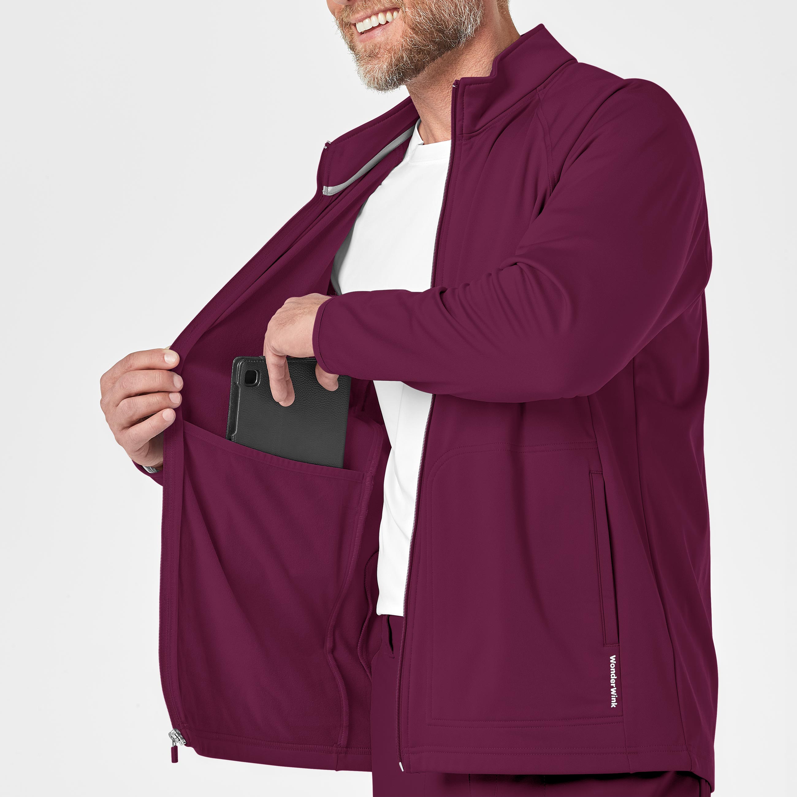 Layers 8309 Men's Fleece Full Zip Jacket Wine