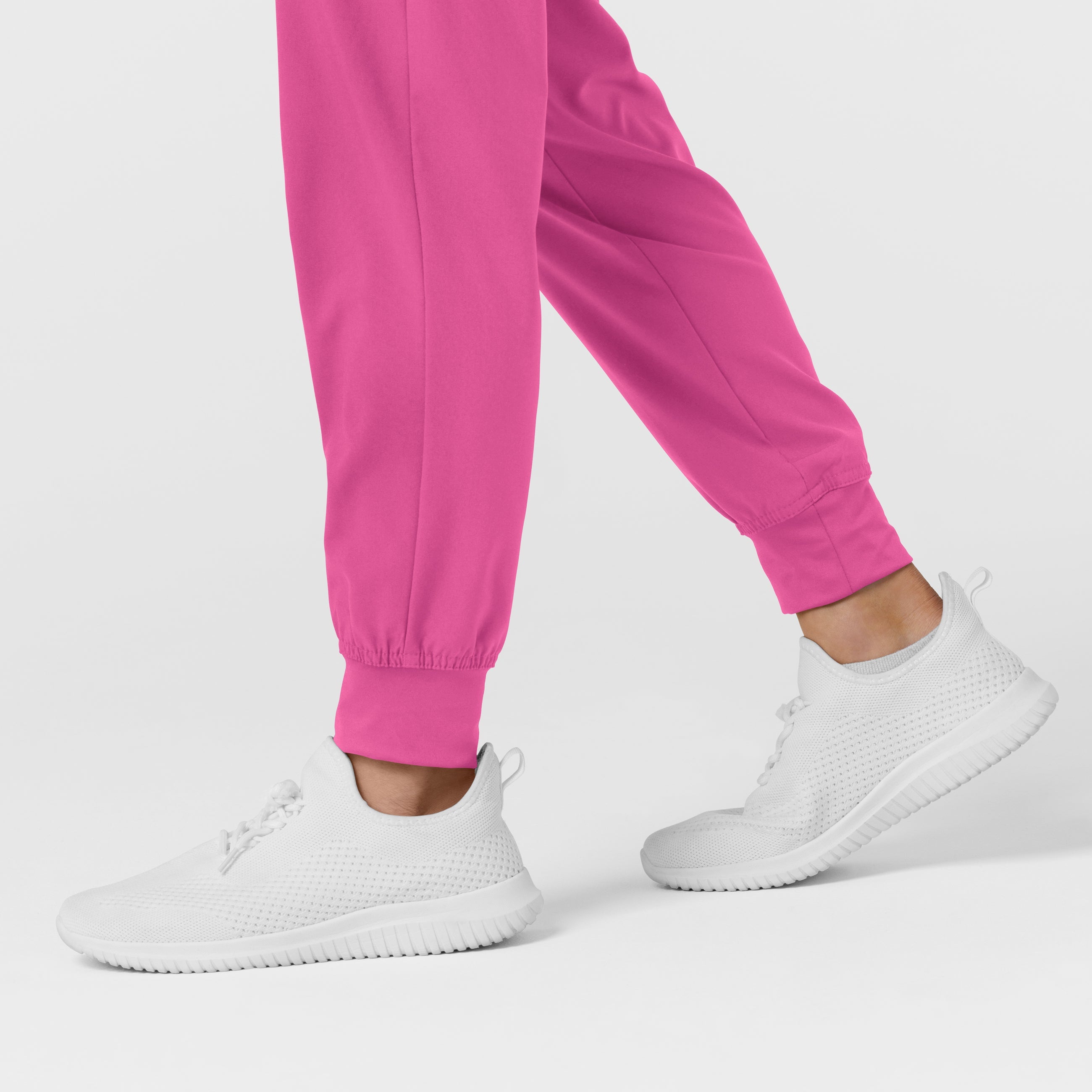 W123 5555 Comfort Waist Cargo Jogger Scrub Pants Hot Pink