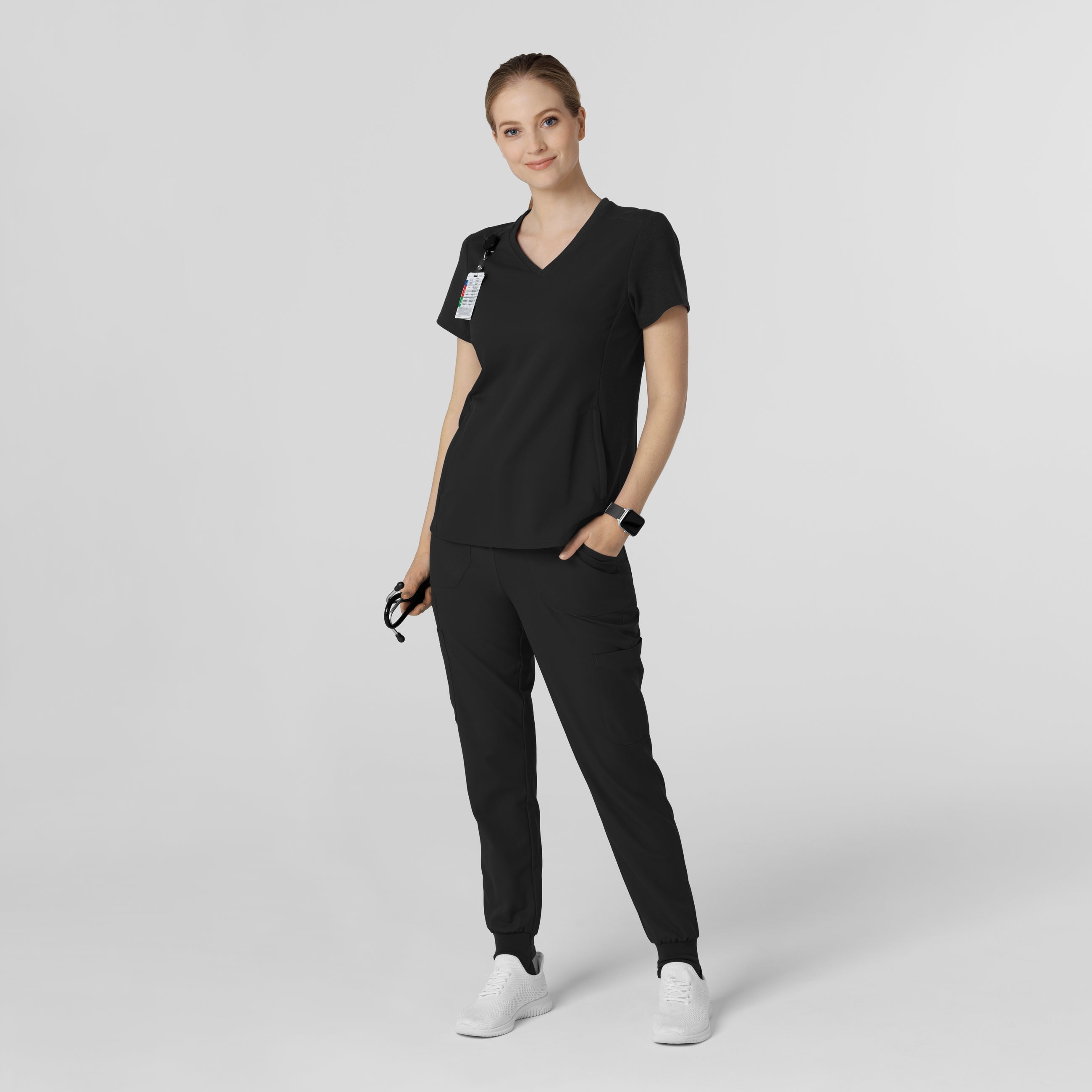 Thrive 5522 Convertible Stirrup Jogger Scrub Pants Black