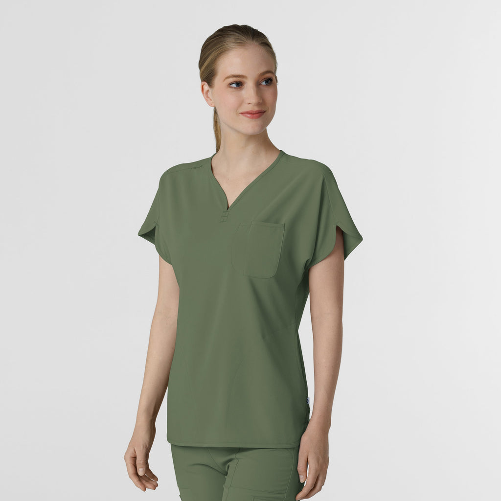 RENEW 6634 Dolman Scrub Top Olive