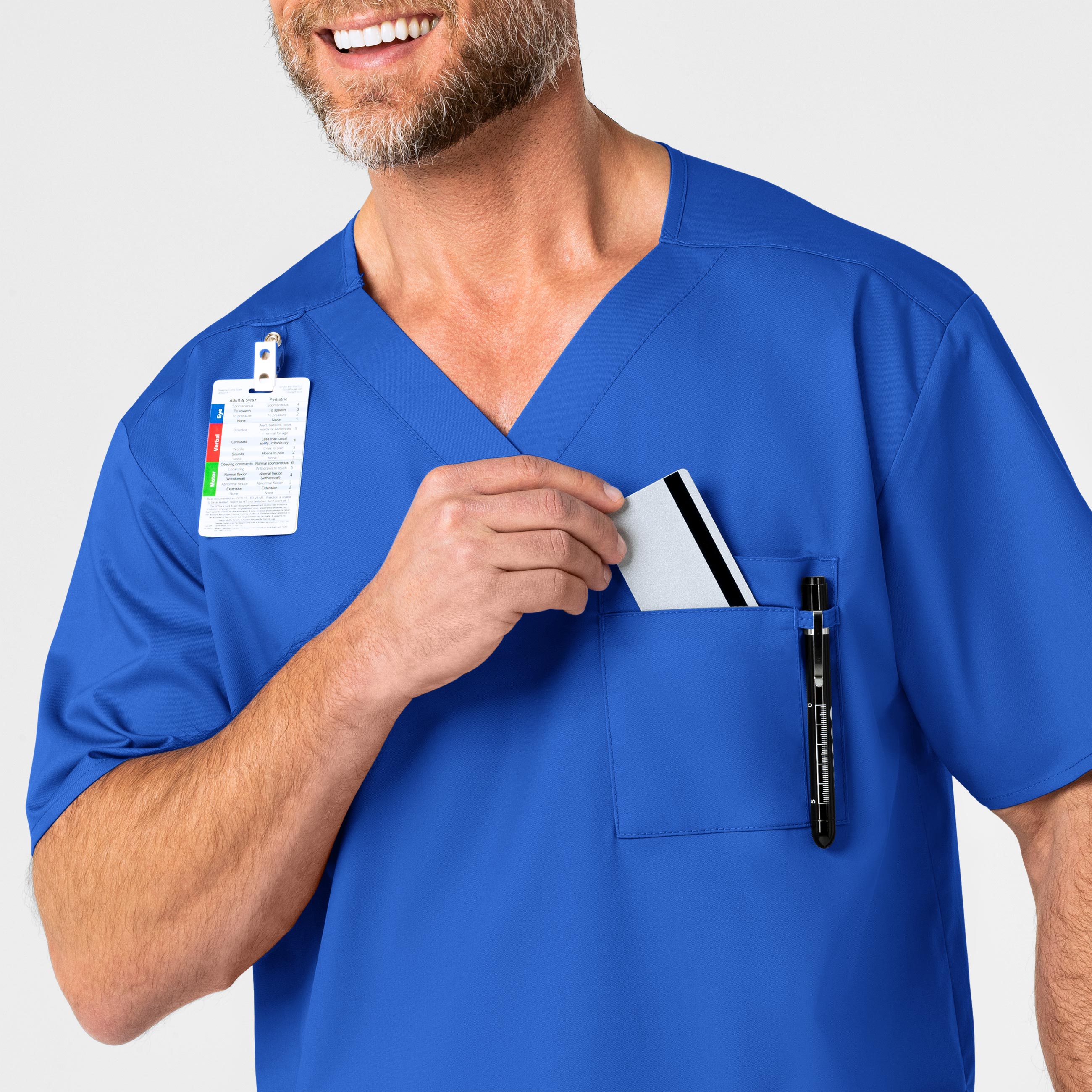 WonderWORK 103 Men's V-Neck Scrub Top Royal