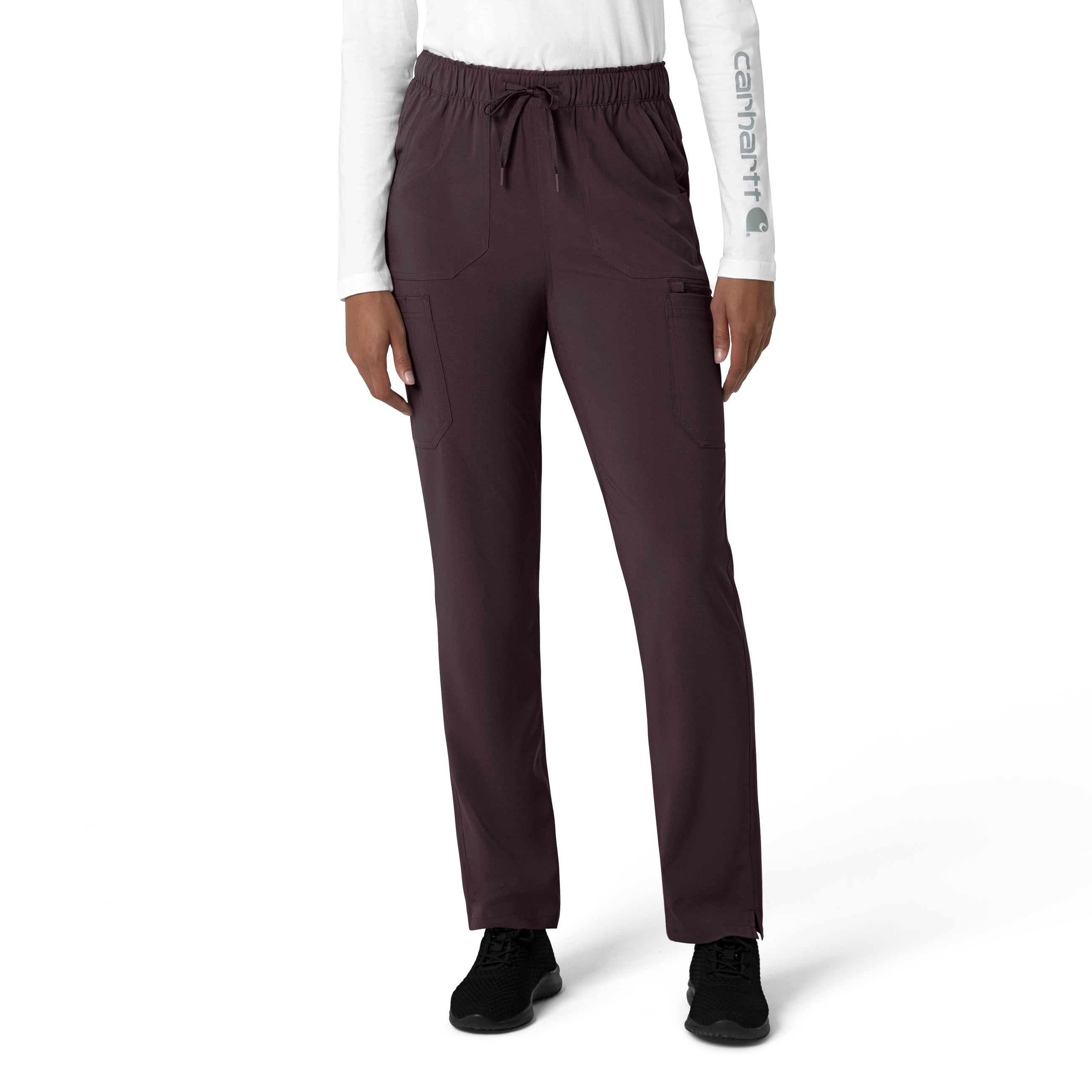 Force Cross-Flex C53210 Women's Straight Leg Cargo Scrub Pants Dark Sepia