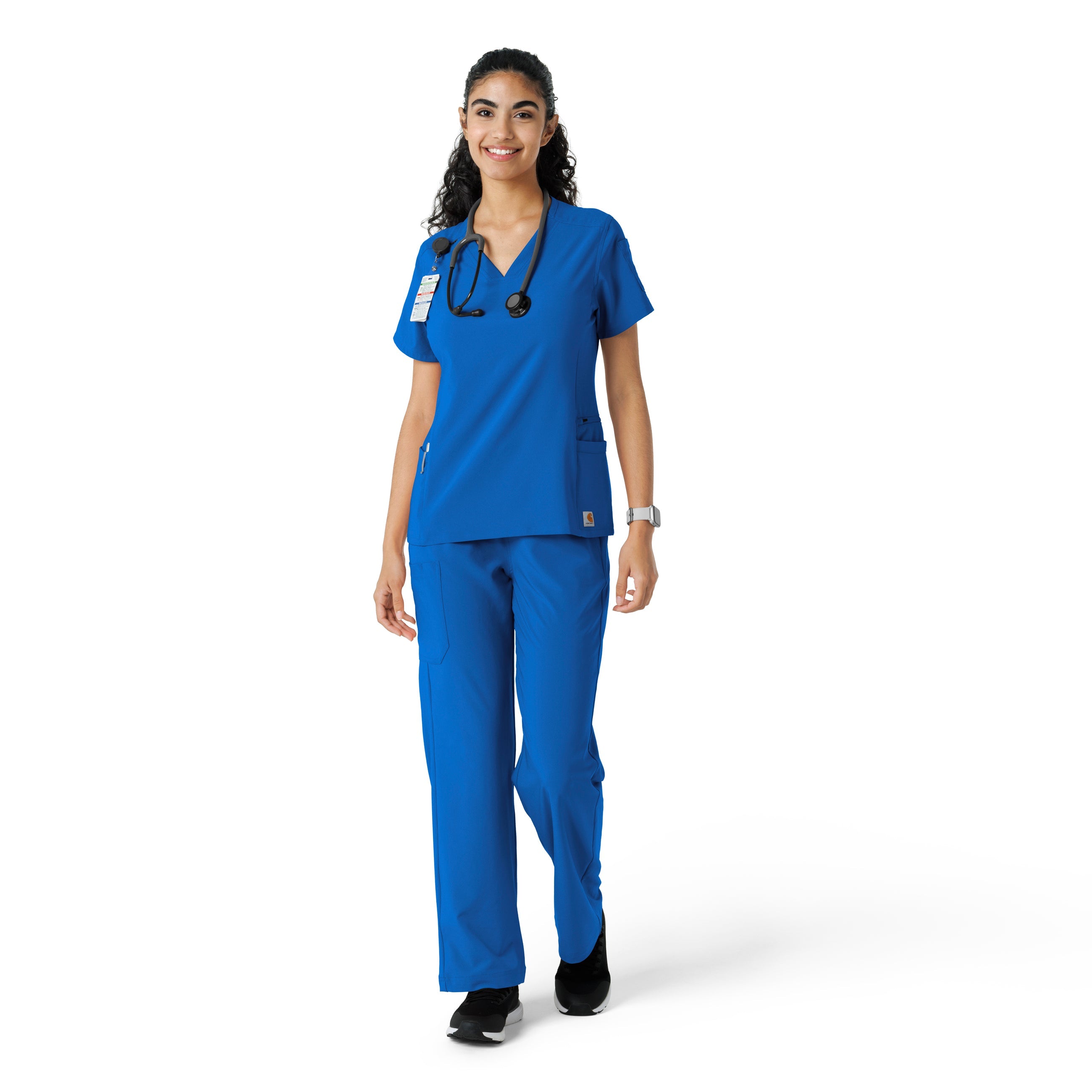 Force Cross-Flex C13310 Knit Panel Scrub Top Royal