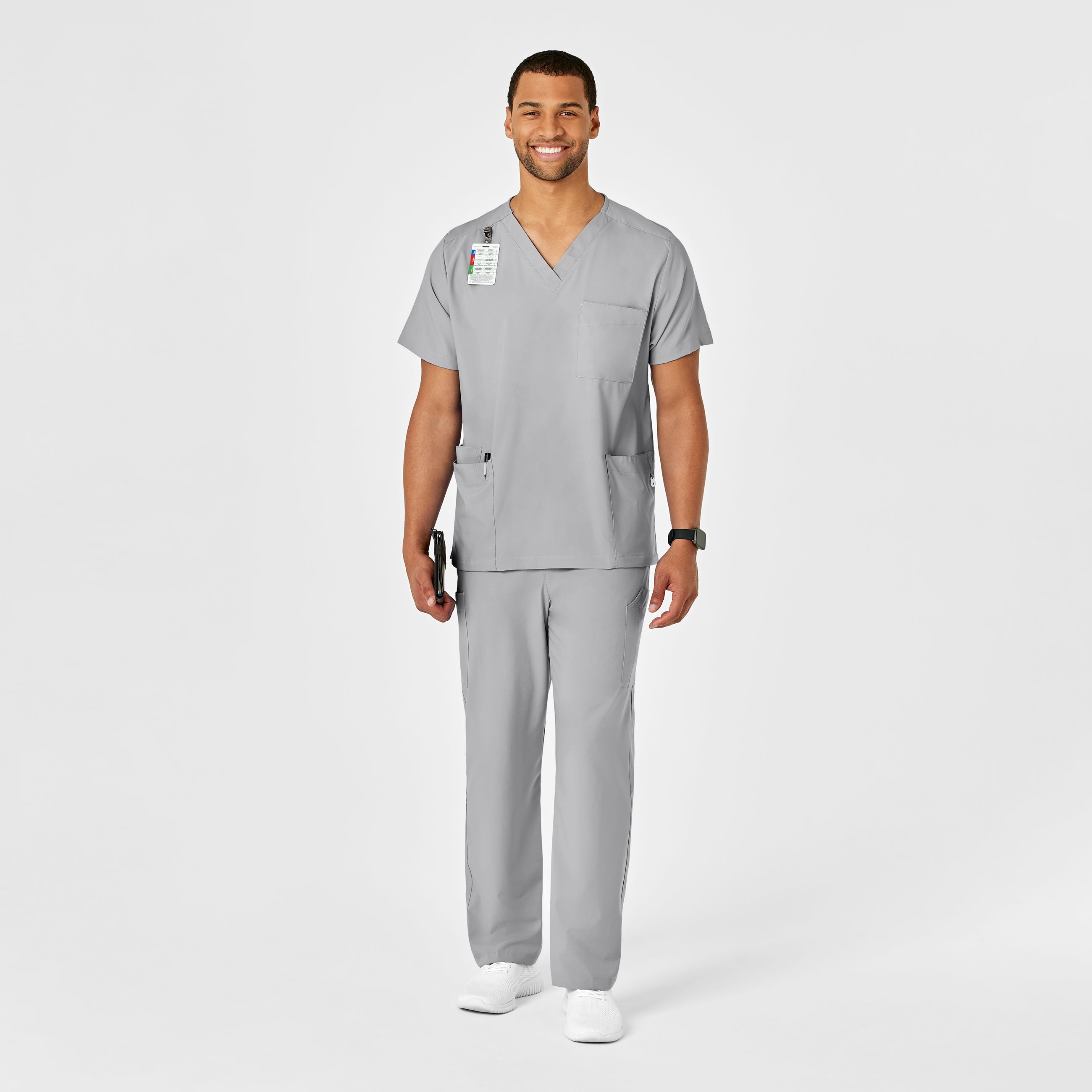 W123 5855 Unisex Multi-Cargo Scrub Pants Grey
