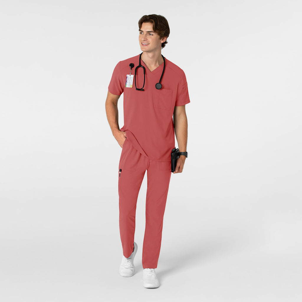 RENEW 5834 Men's Tapered Scrub Pants Mineral Red
