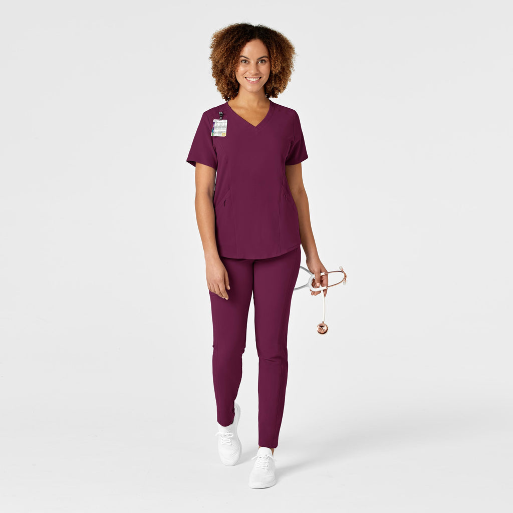 RENEW 6134 V-Neck Scrub Top Wine