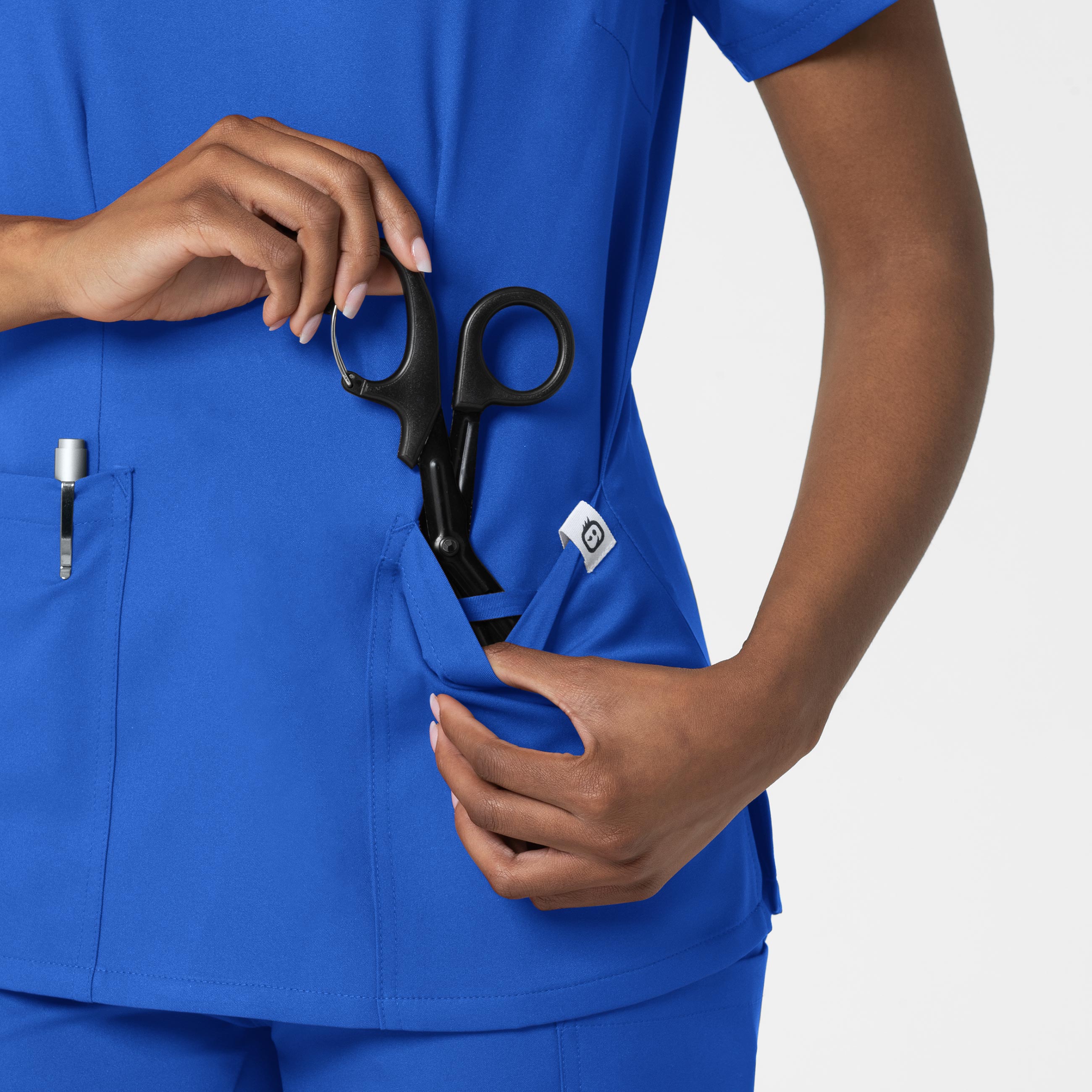 Thrive 6122 Fitted 3-Pocket V-Neck Scrub Top Royal