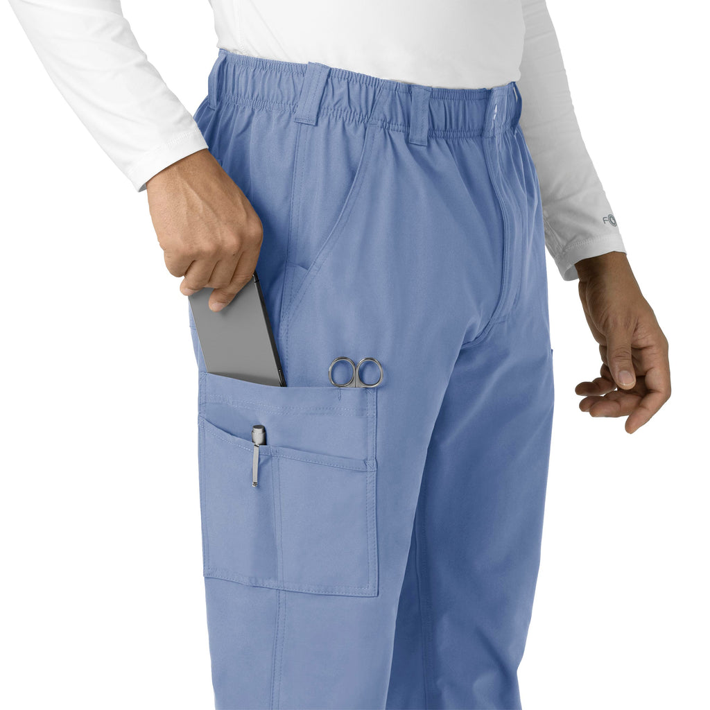 Force Essentials C56113 Men's Straight Leg Cargo Scrub Pants Ceil Blue