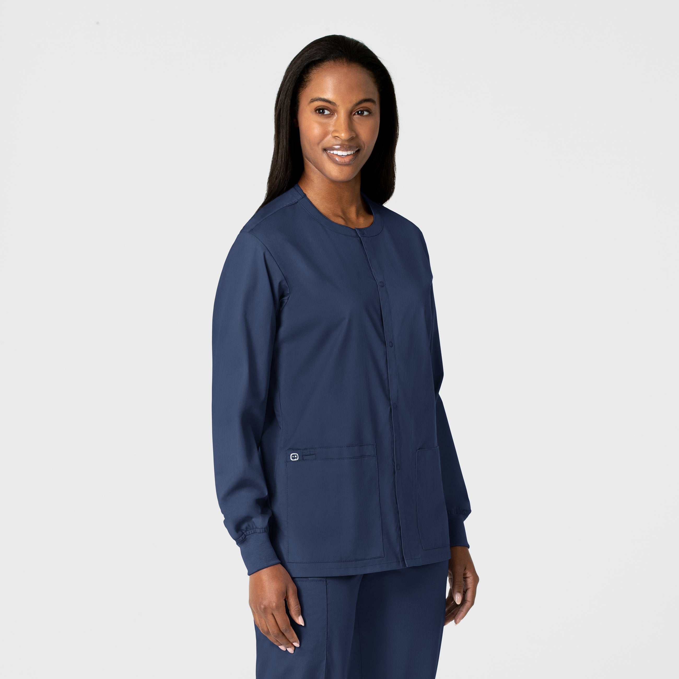 WonderWORK 800 Unisex Snap Front Jacket Navy