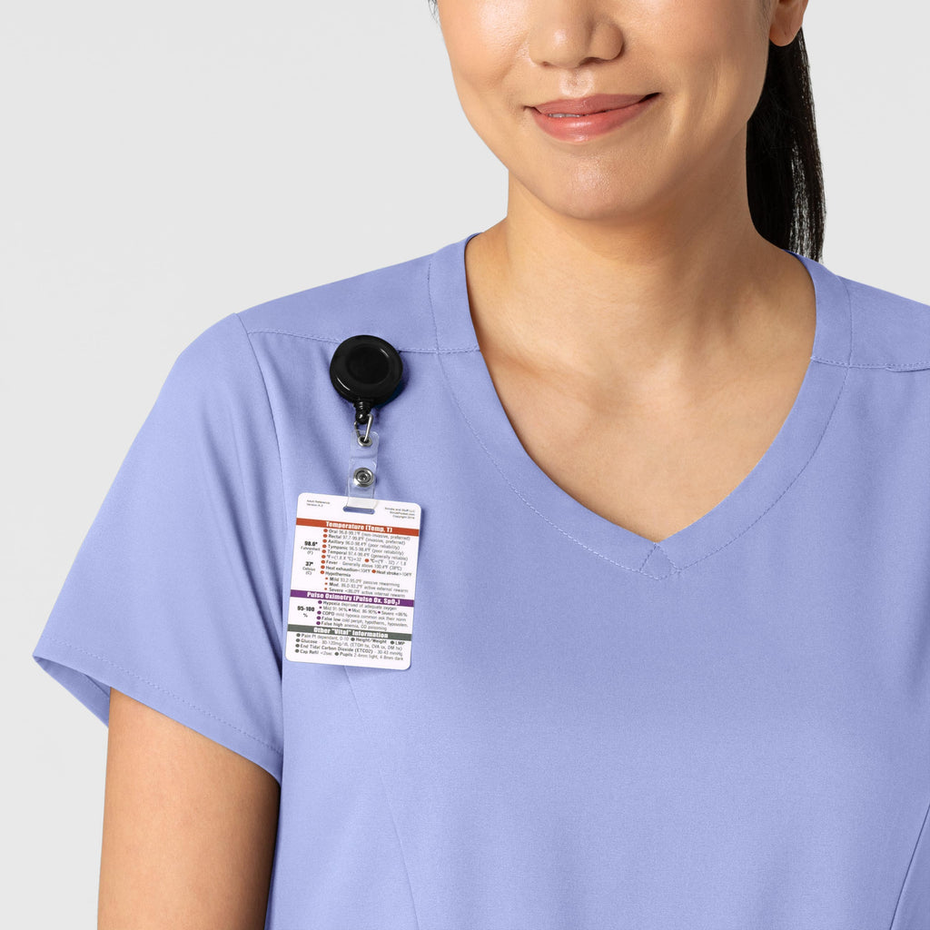 Boundless 6251 2-Pocket V-Neck Scrub Top Ceil Blue