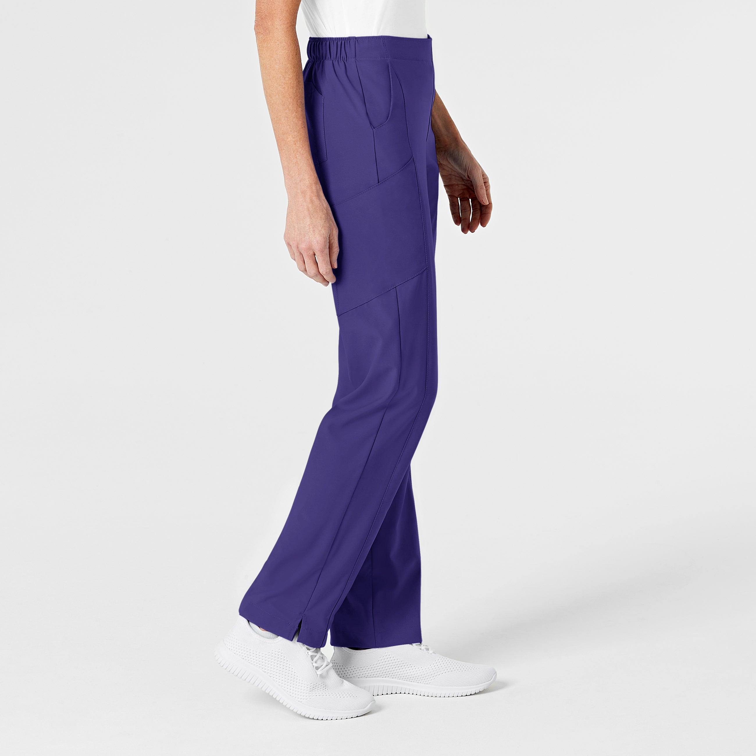 W123 5155 Flat Front Cargo Scrub Pants Grape