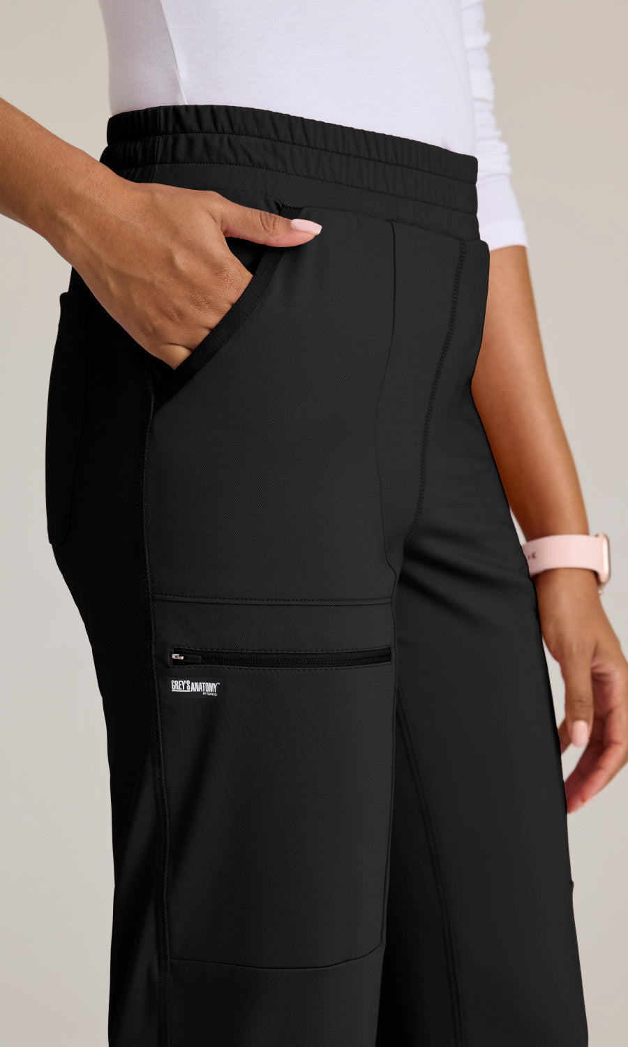 Grey's Anatomy Knits GRSP685 Momentum Knit Scrub Pants Black